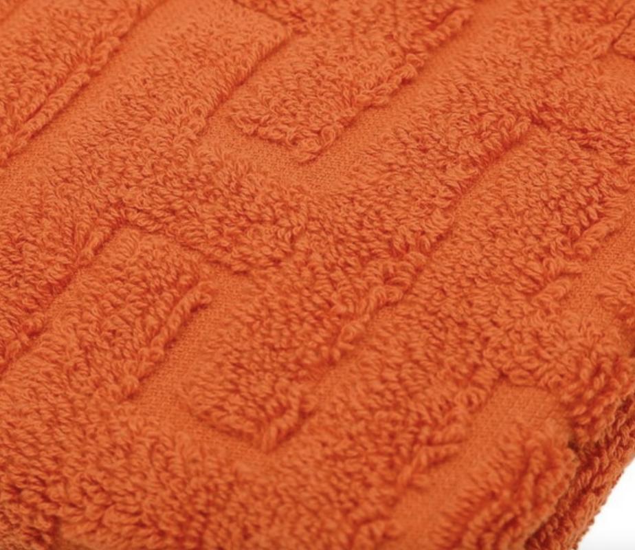Hermes Orange Carre Stairs Hand Towel - Image 5