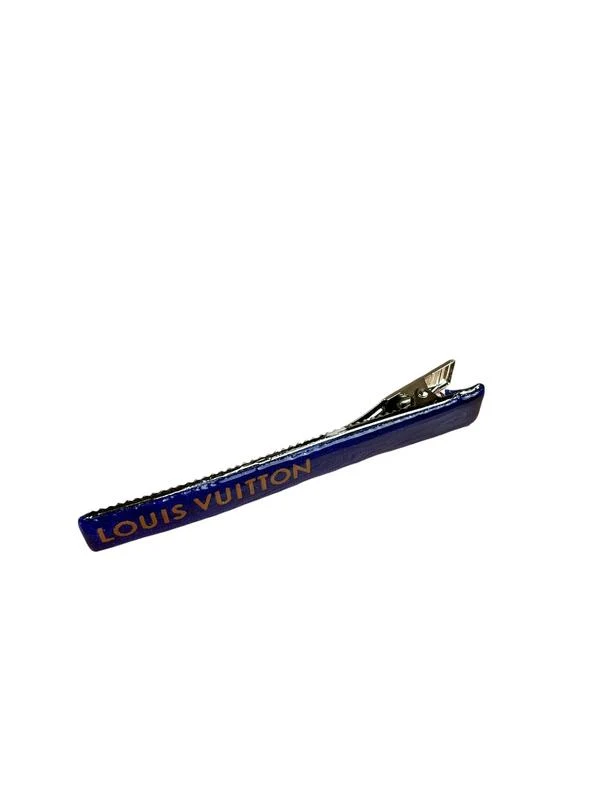 Louis Vuitton Blue Re-Purposed Ribbon Hair Clip - Image 3