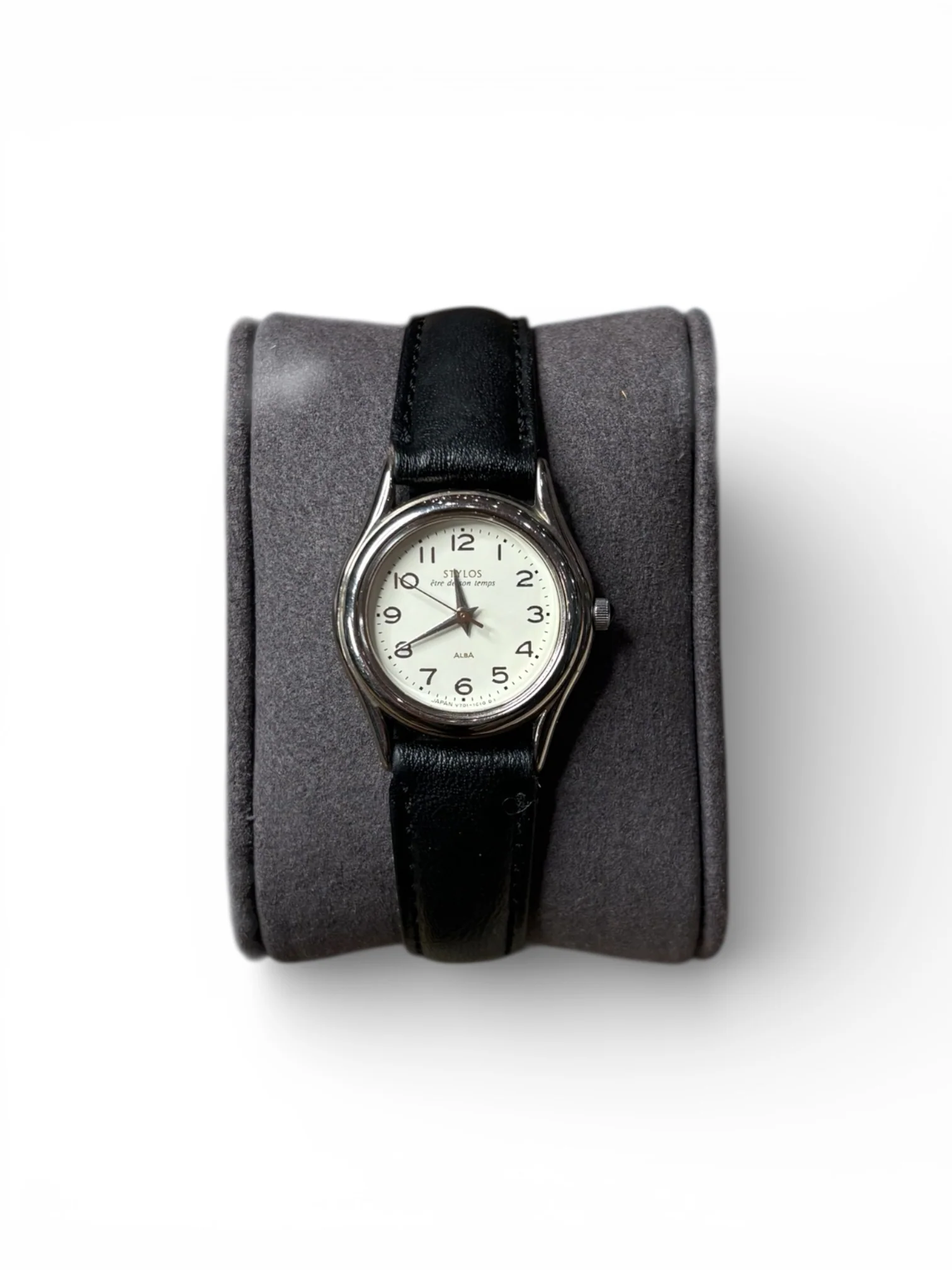Alba Styla White Dial Black Leather Strao - Image 8