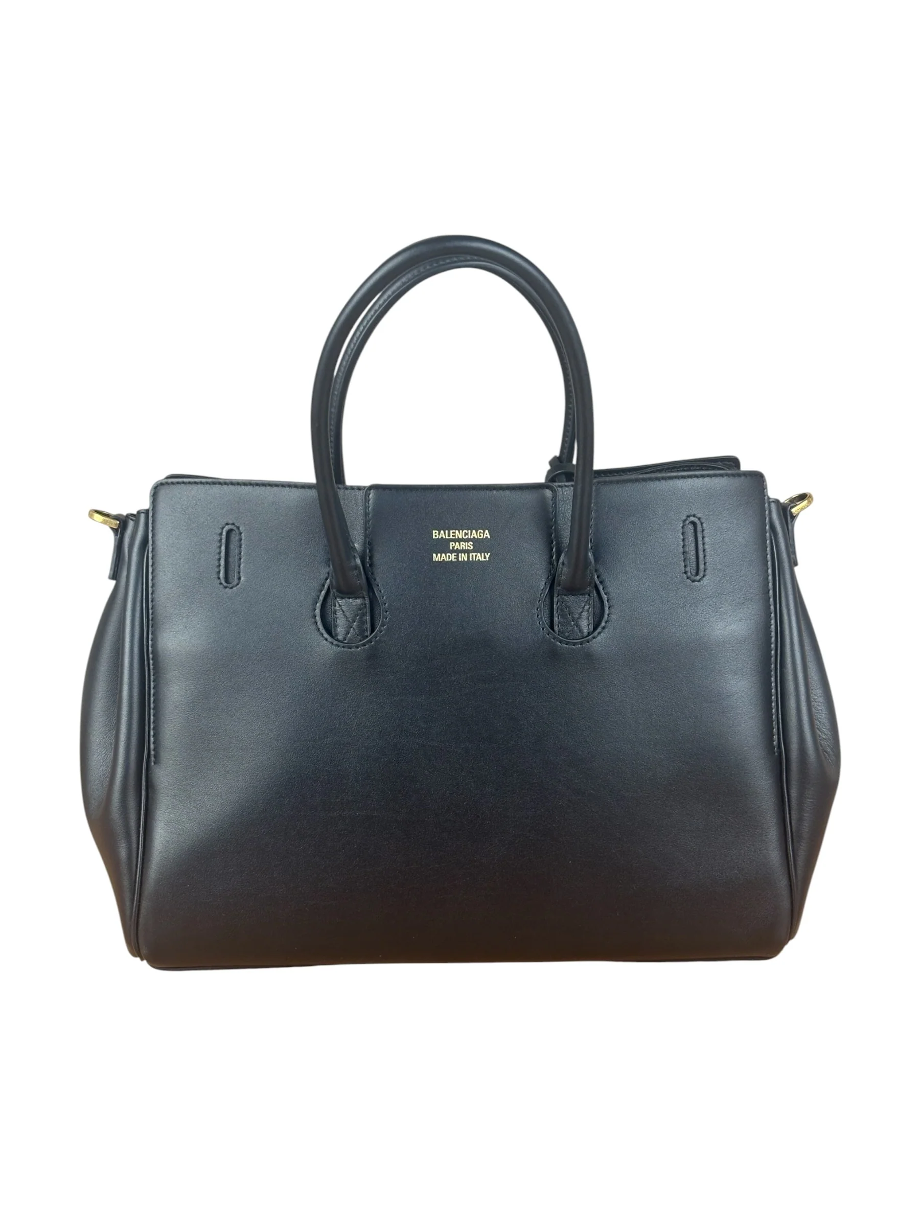 Balenciaga Black Leather Bel Air Carry All Two-Way Bag - Image 3
