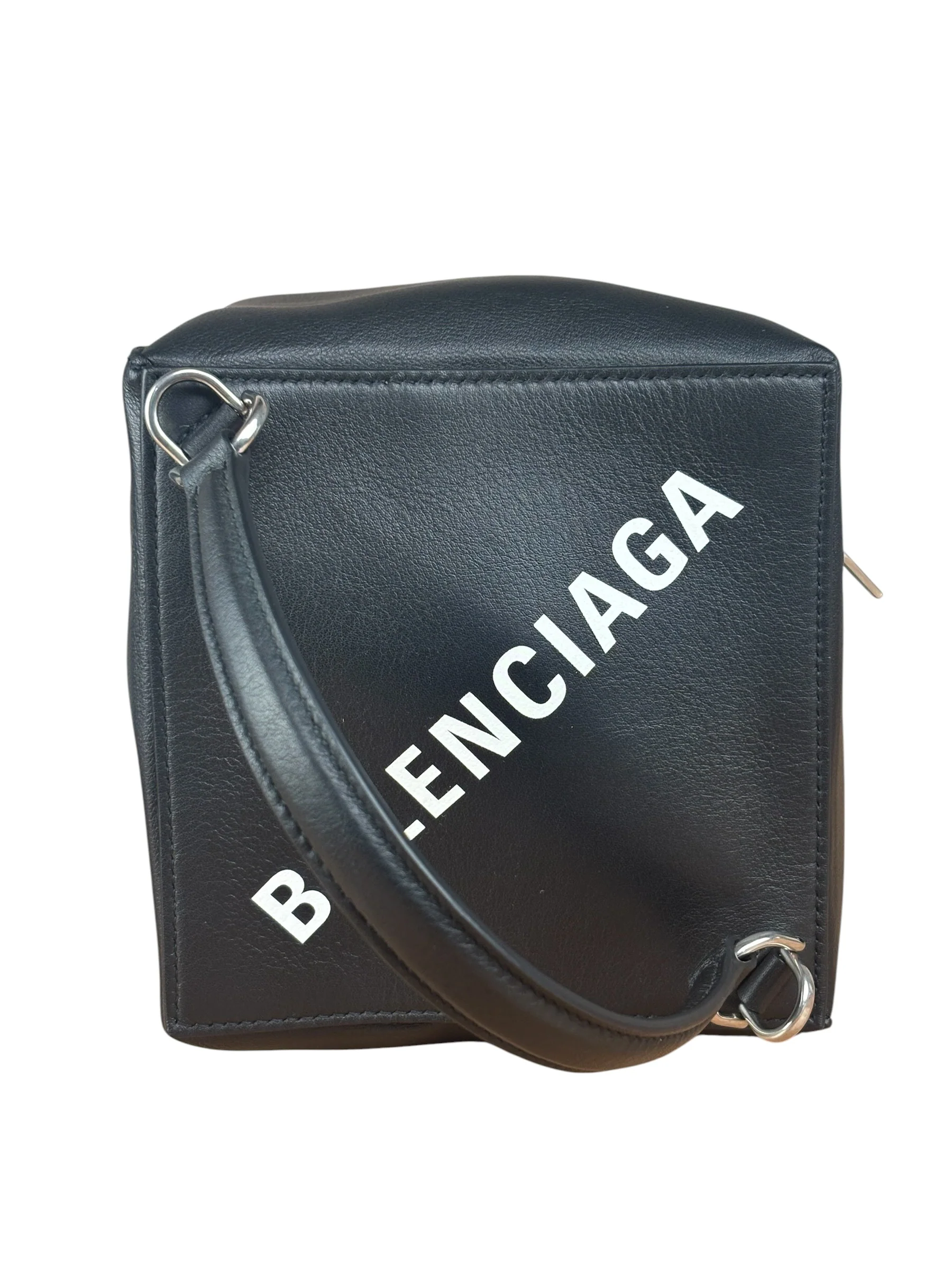 Balenciaga Black Leather Cube Bag 4x4 - Image 8