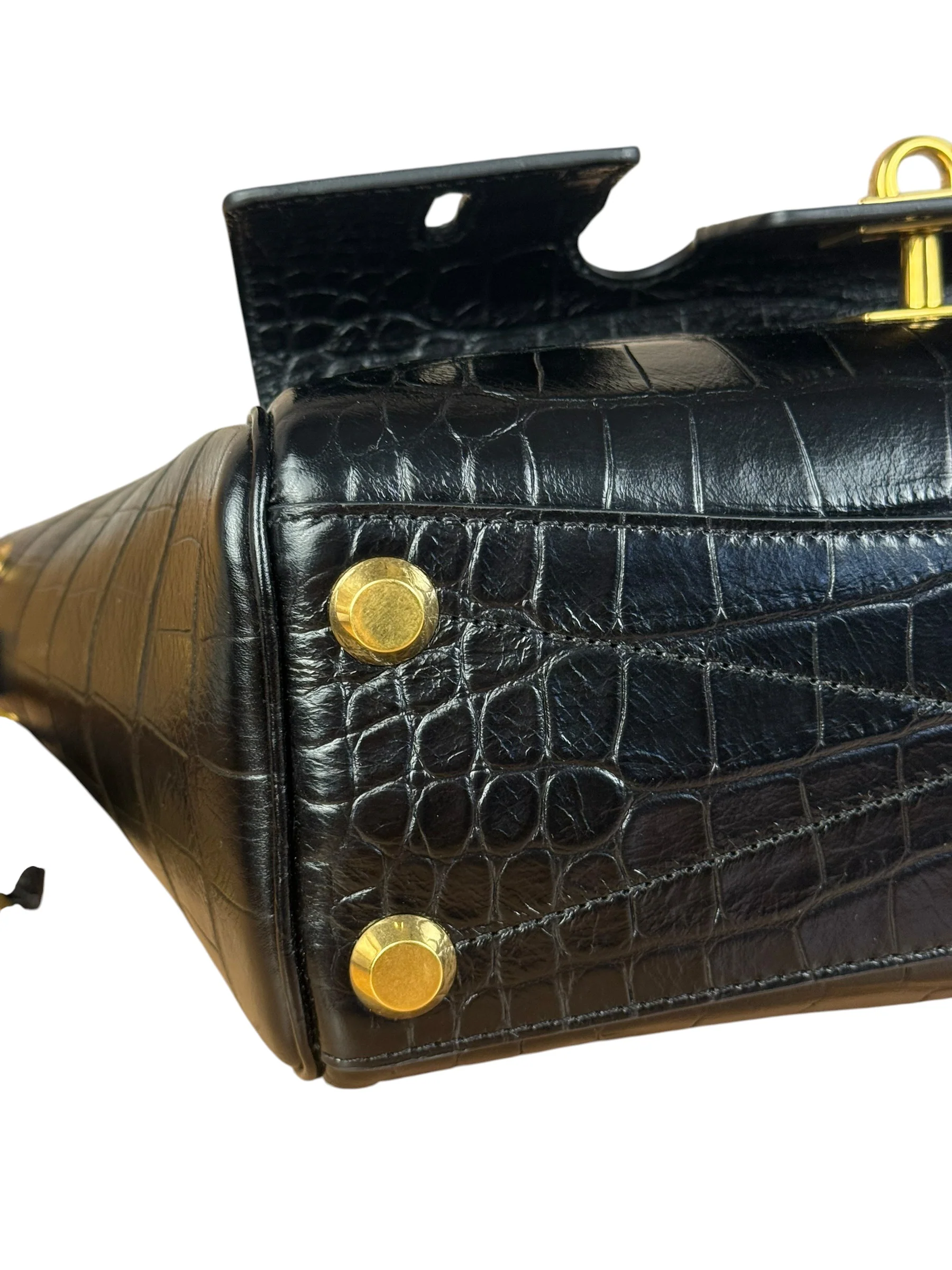 Balenciaga Black Leather Mini Bel Air Carry All Two-Way Bag - Image 11