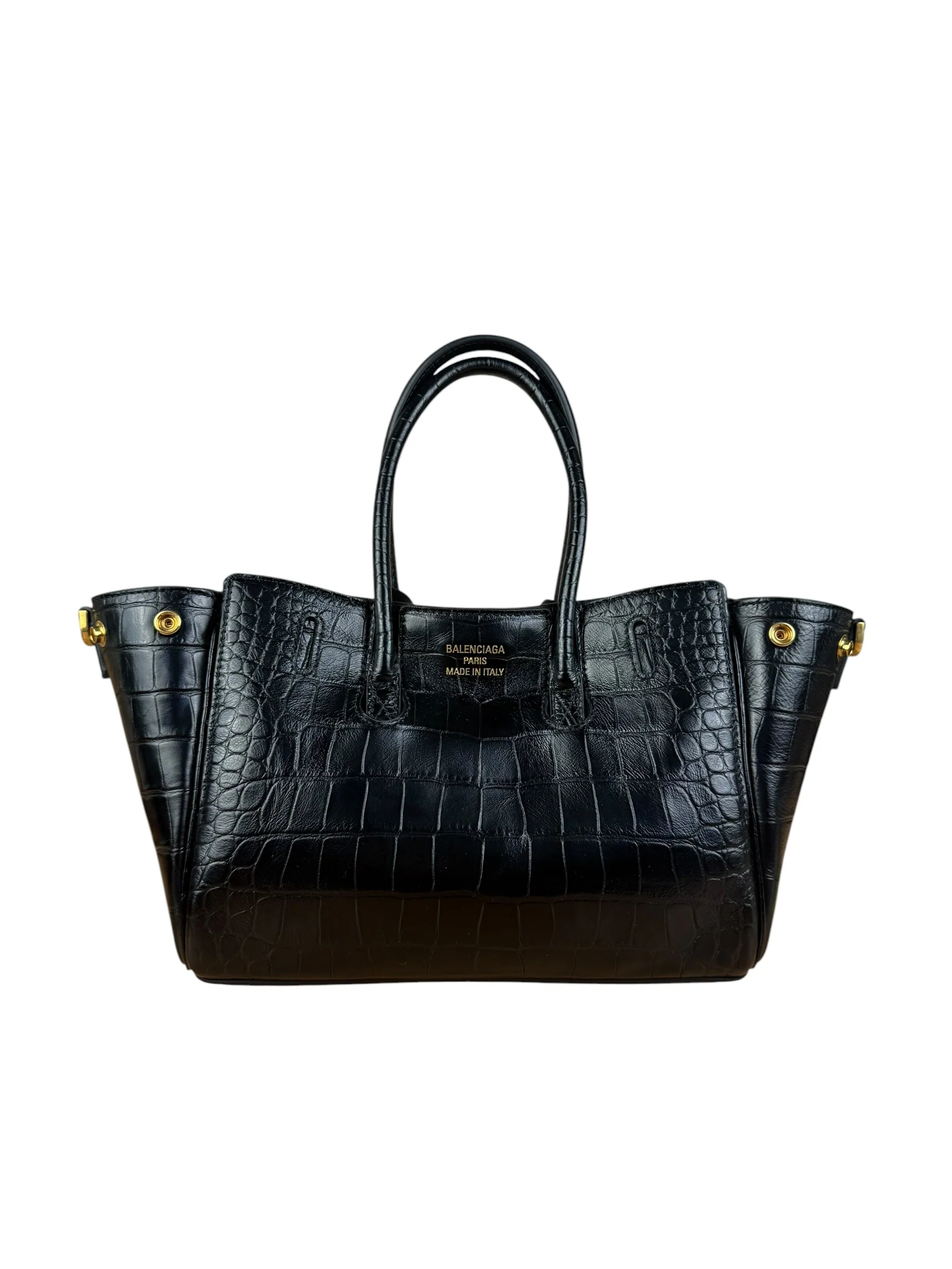 Balenciaga Black Leather Mini Bel Air Carry All Two-Way Bag - Image 6