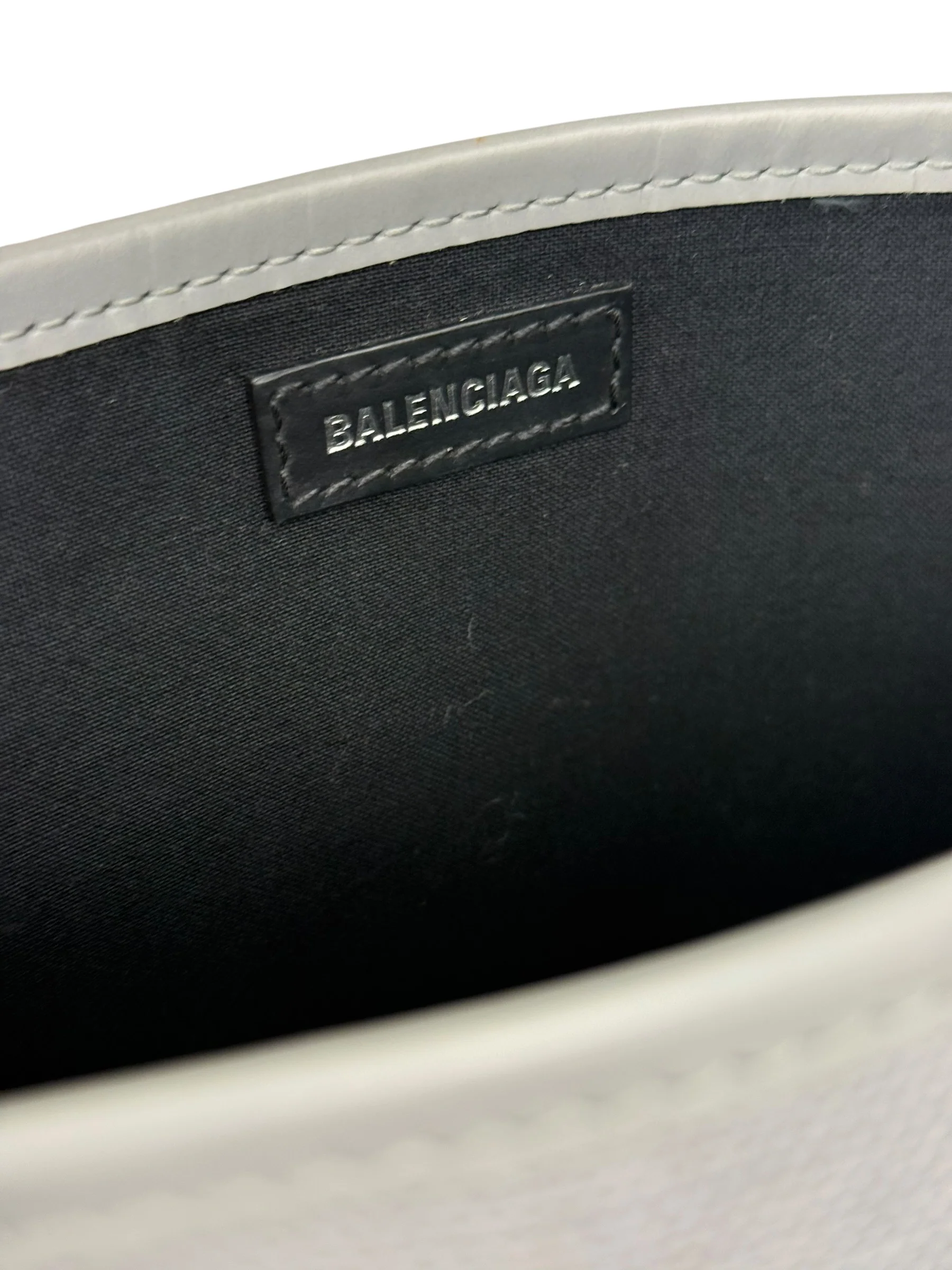 Balenciaga Grey Canvas/Leather Cabas Small 2Way Tote - Image 14