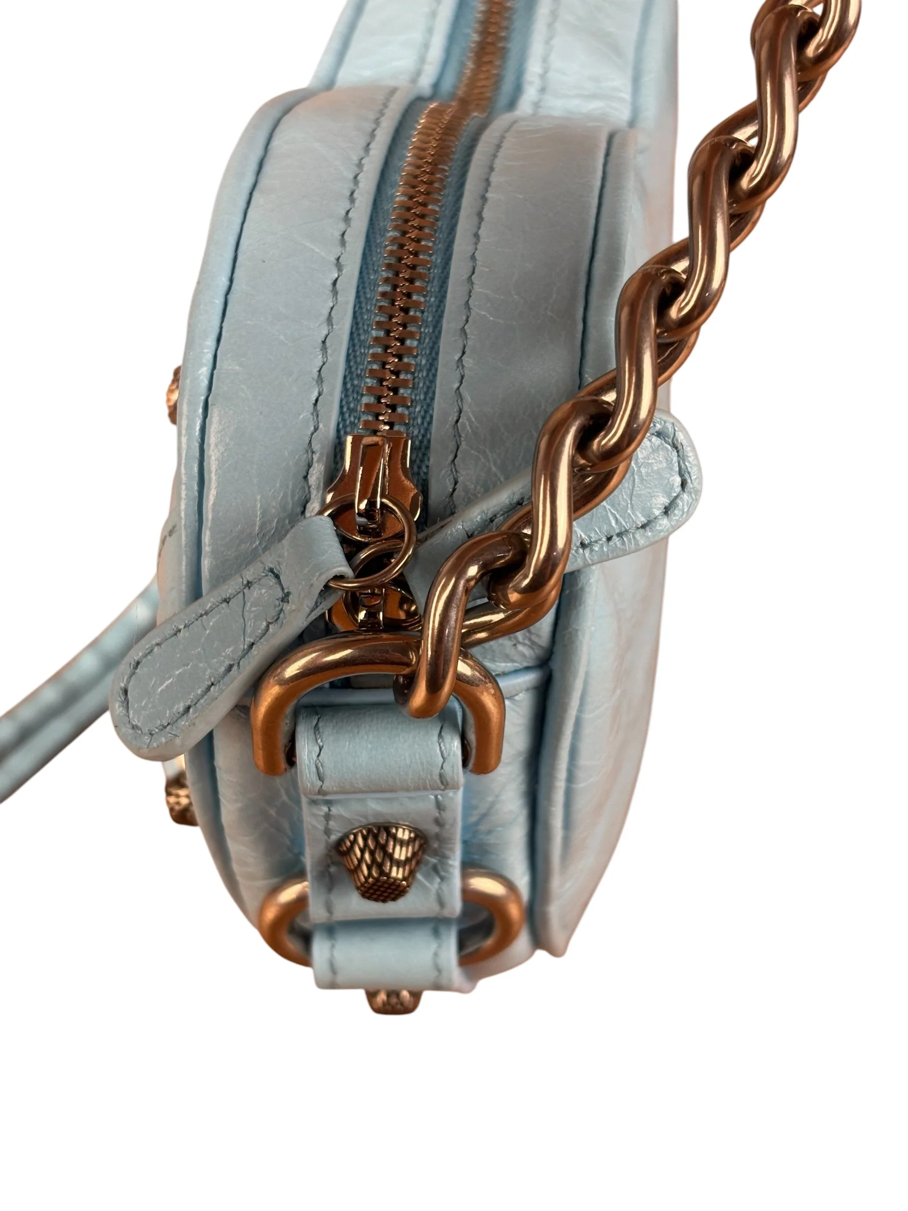 Balenciaga Light Blue Le Cagole Heart Mini Bag - Image 3
