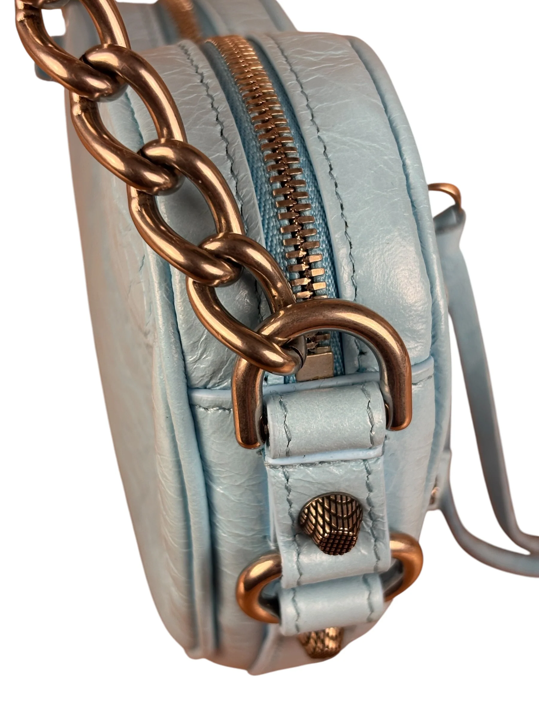 Balenciaga Light Blue Le Cagole Heart Mini Bag - Image 4
