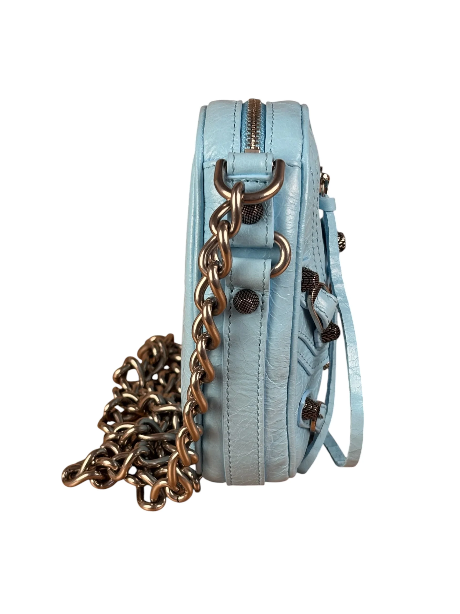 Balenciaga Light Blue Le Cagole Heart Mini Bag - Image 7
