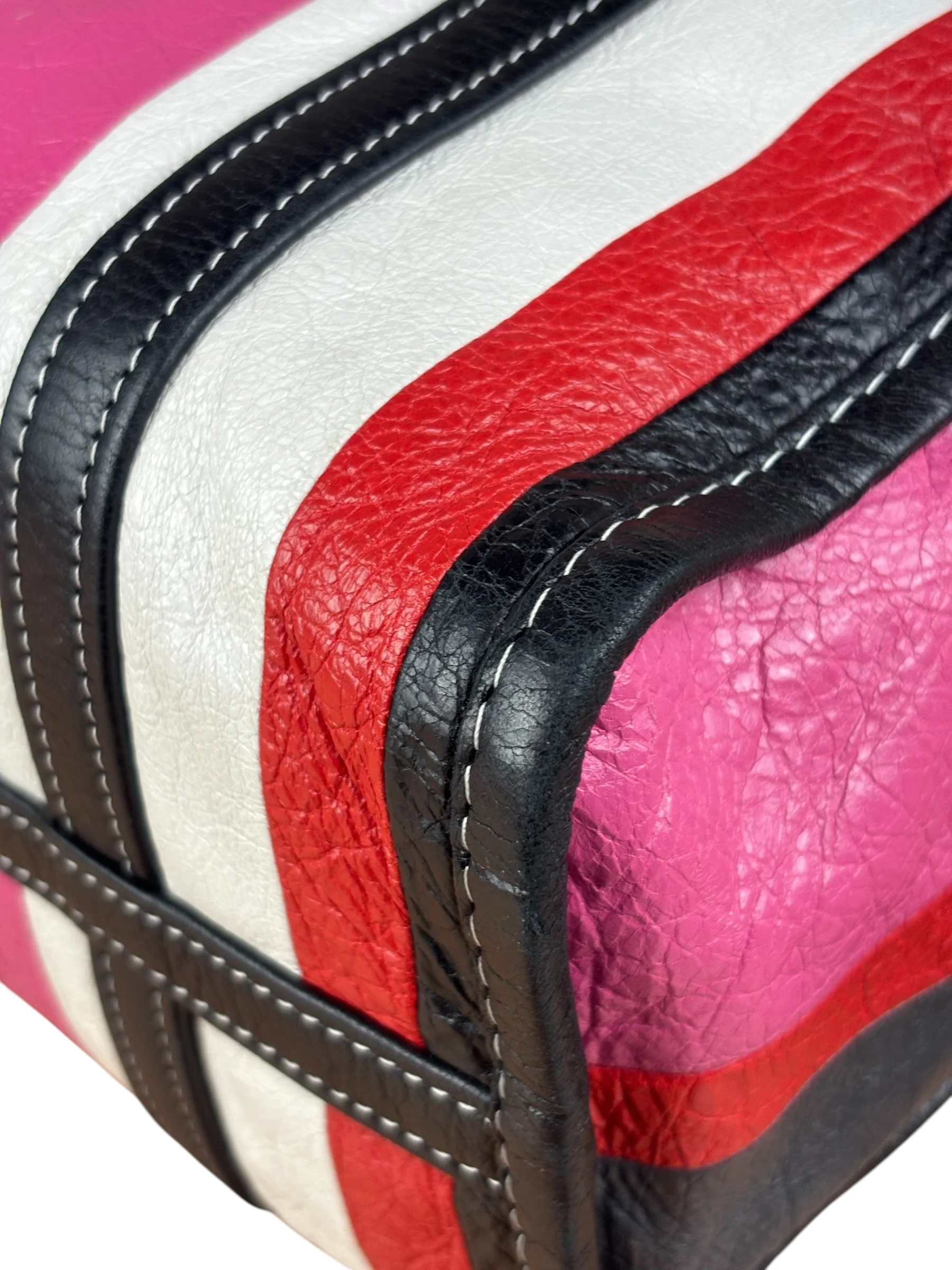 Balenciaga Multi-Color Vertical Stripe Bazar Shopper Two-Way Bag - Image 17