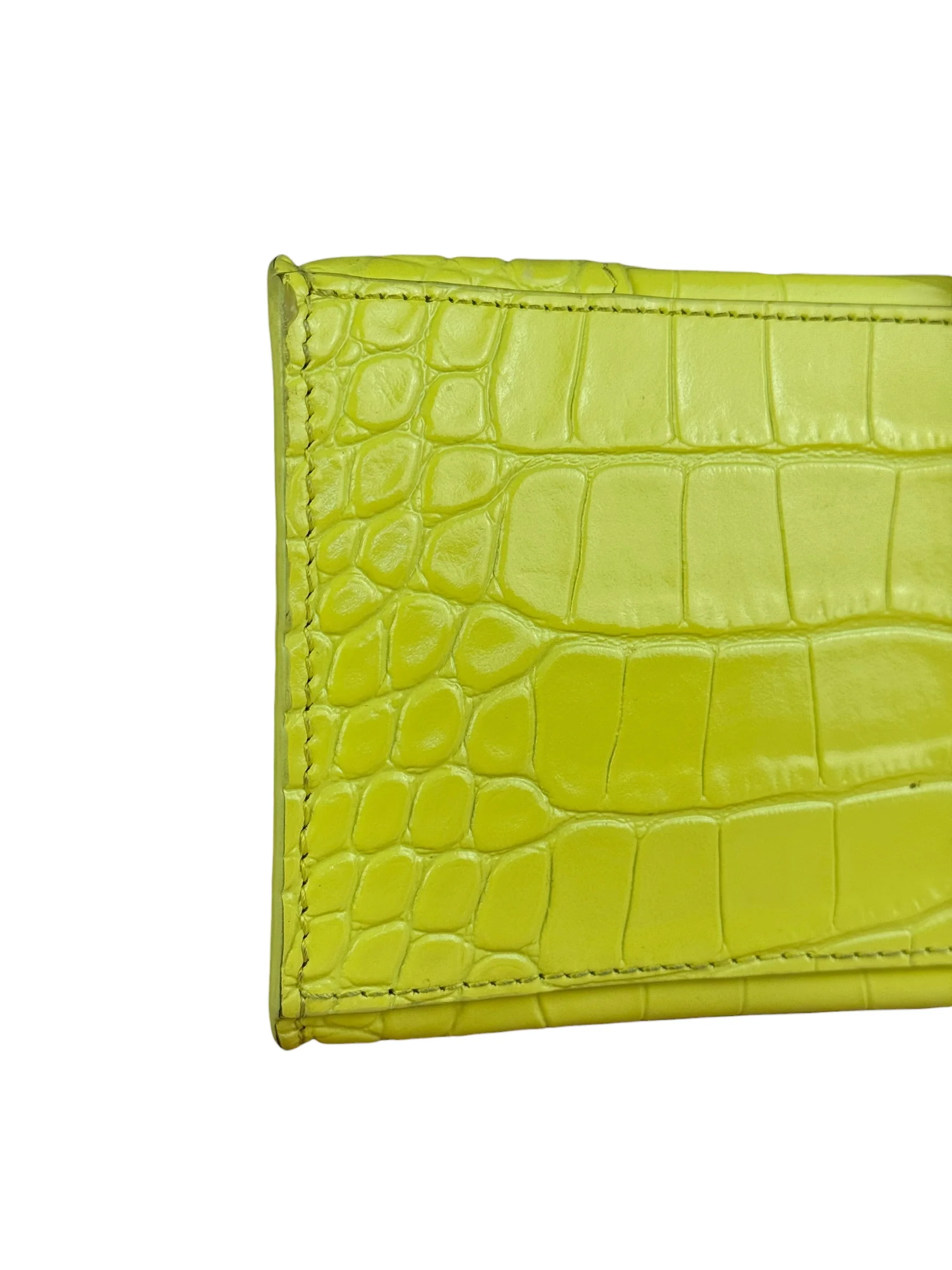 Balenciaga Small Yellow Croc Hourglass 2Way Handbag - Image 14