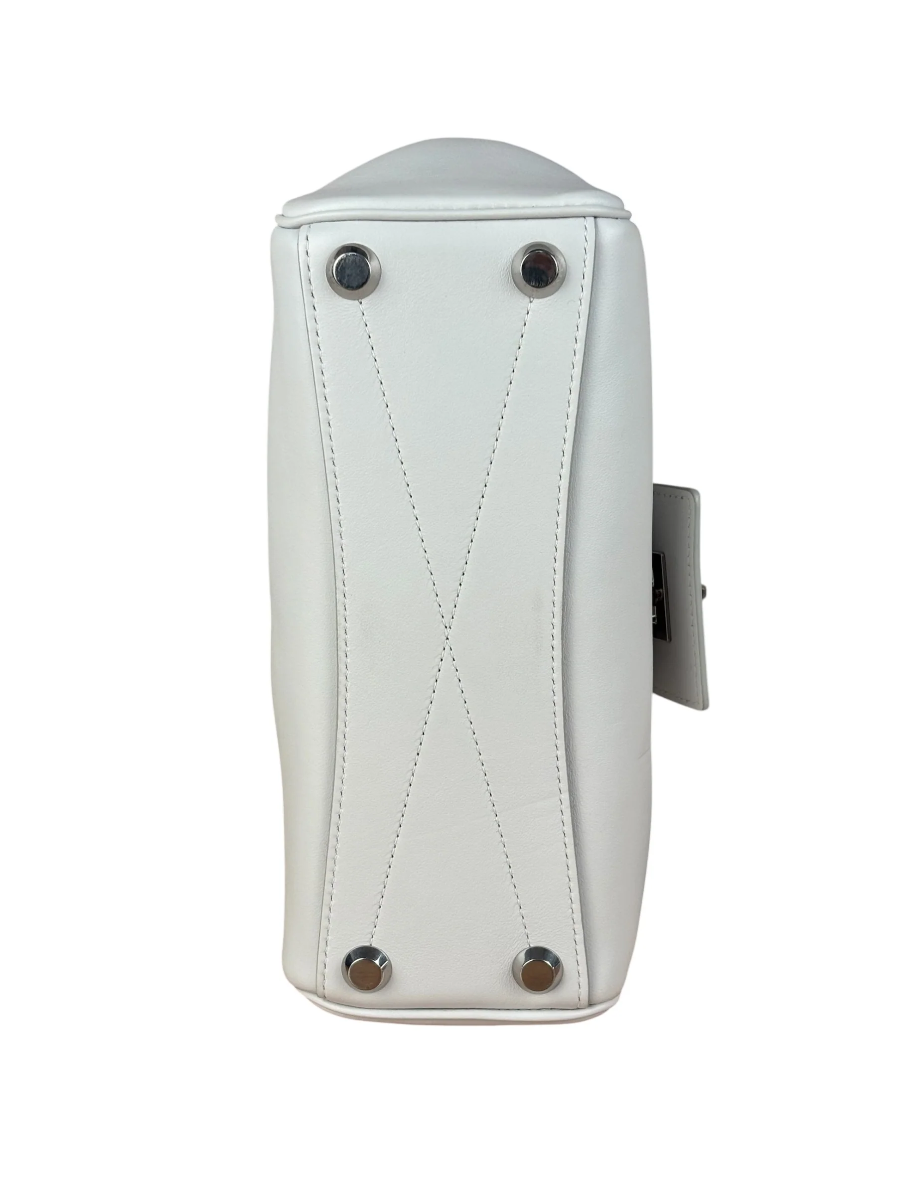 Balenciaga White Leather Bel Air Carry All Handbag - Image 5