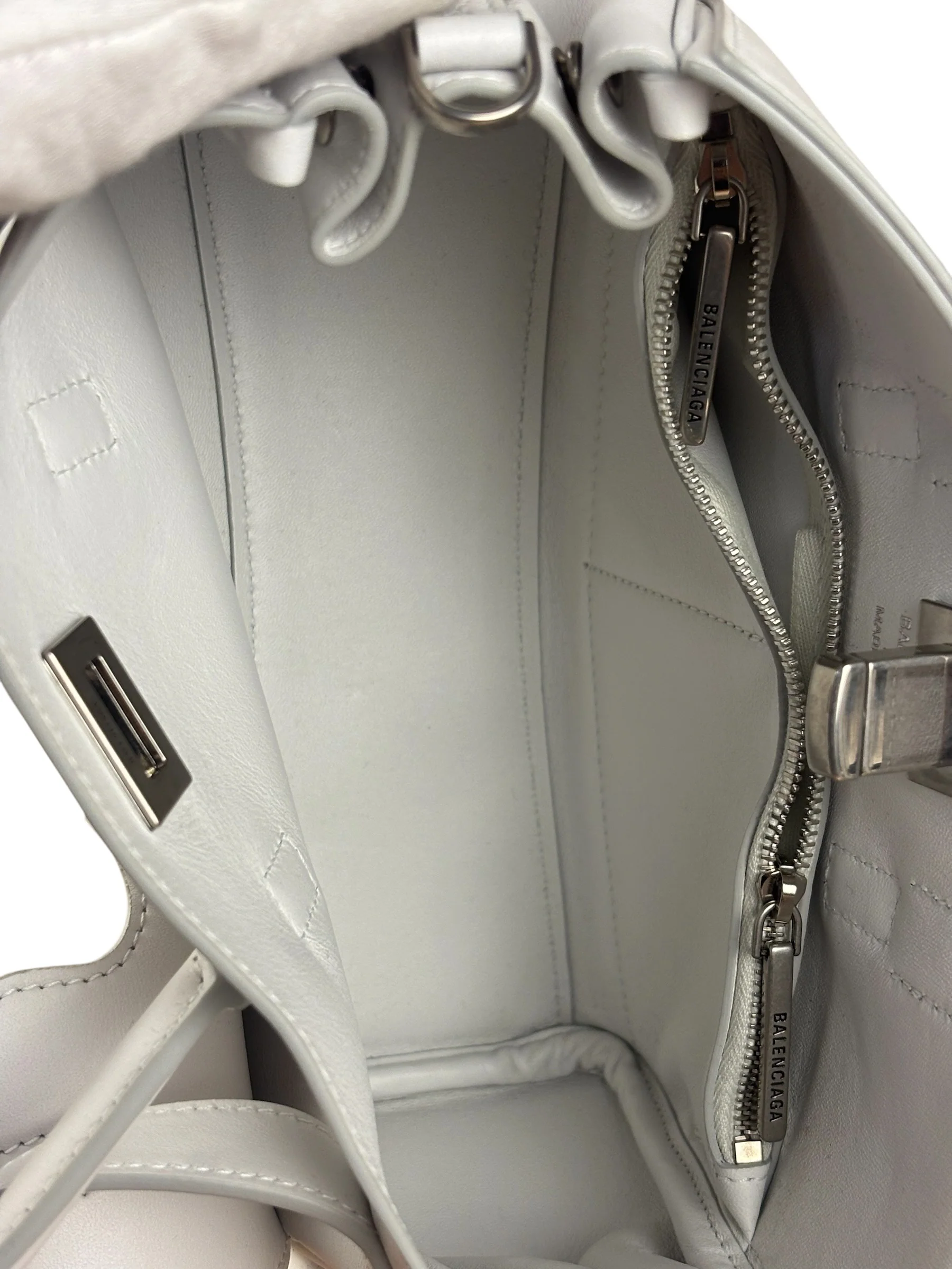 Balenciaga White Leather Bel Air Carry All Handbag - Image 6