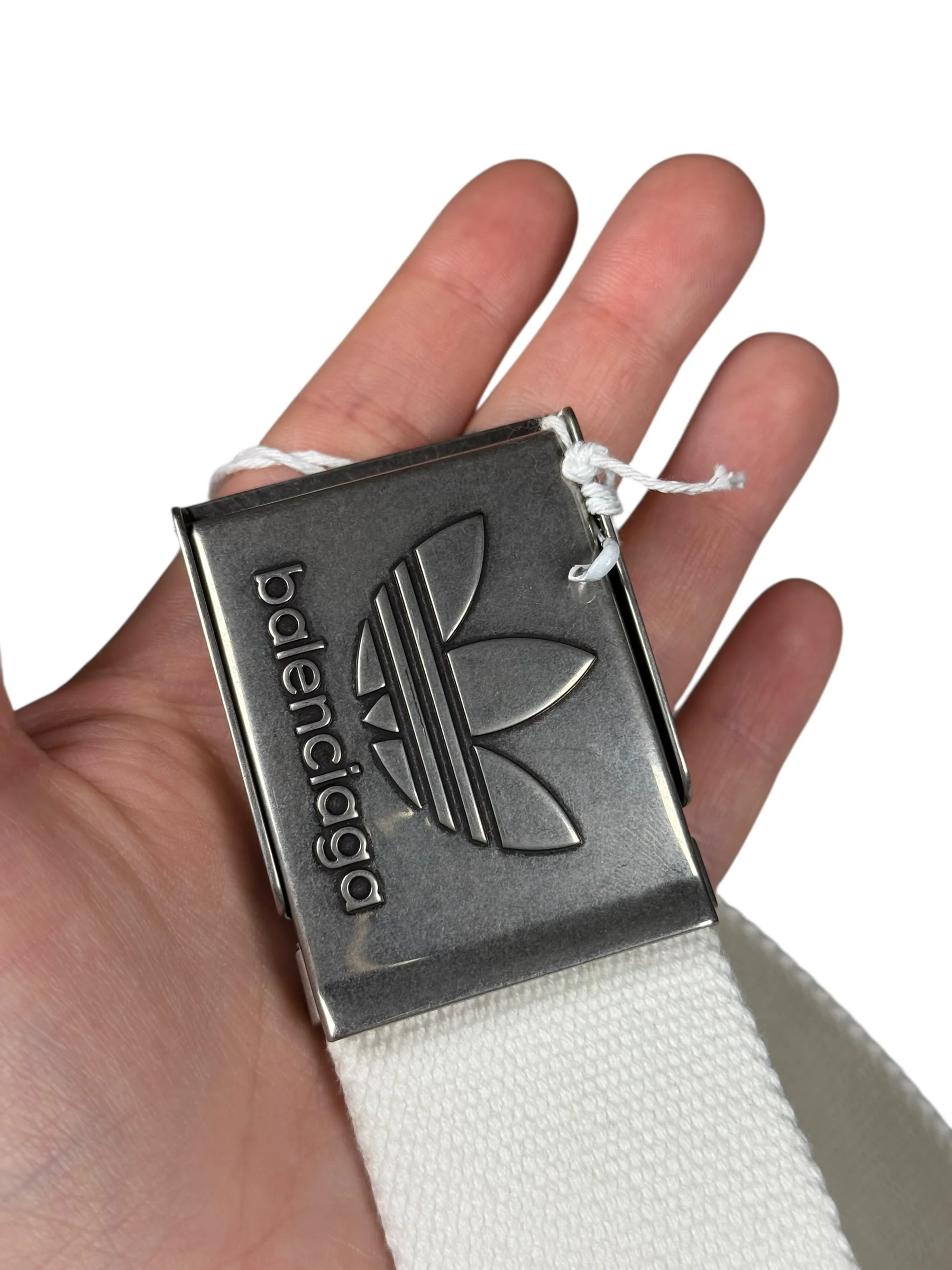 Balenciaga X Adidas Canvas White Belt - Image 4