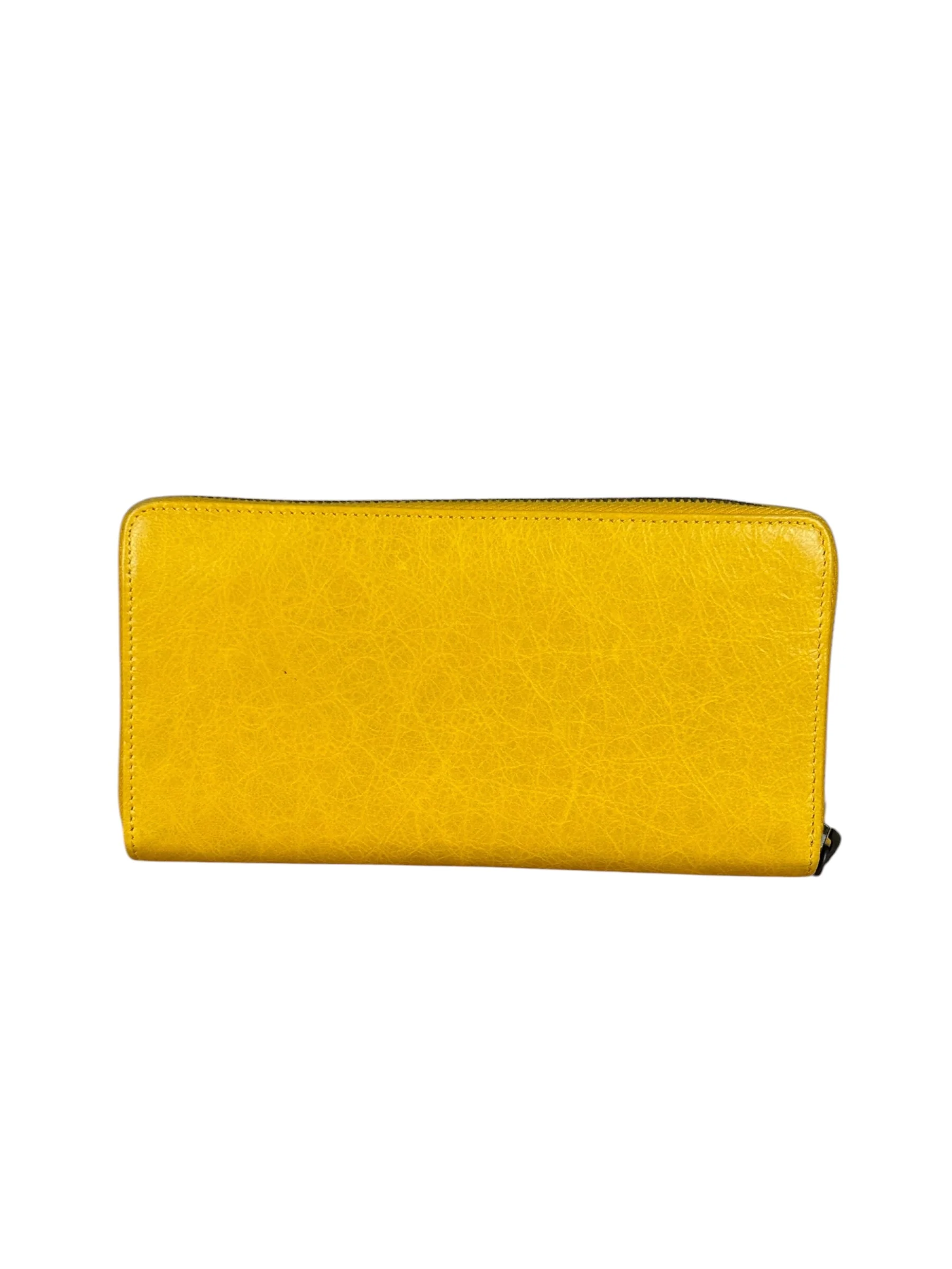 Balenciaga Yellow Leather Moto Zip Wallet - Image 2