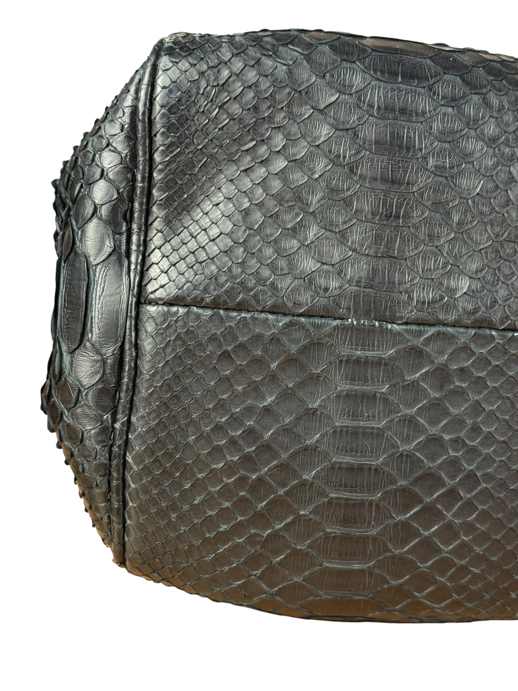 Bottega Veneta Black Snake Leather Brief Case - Image 11