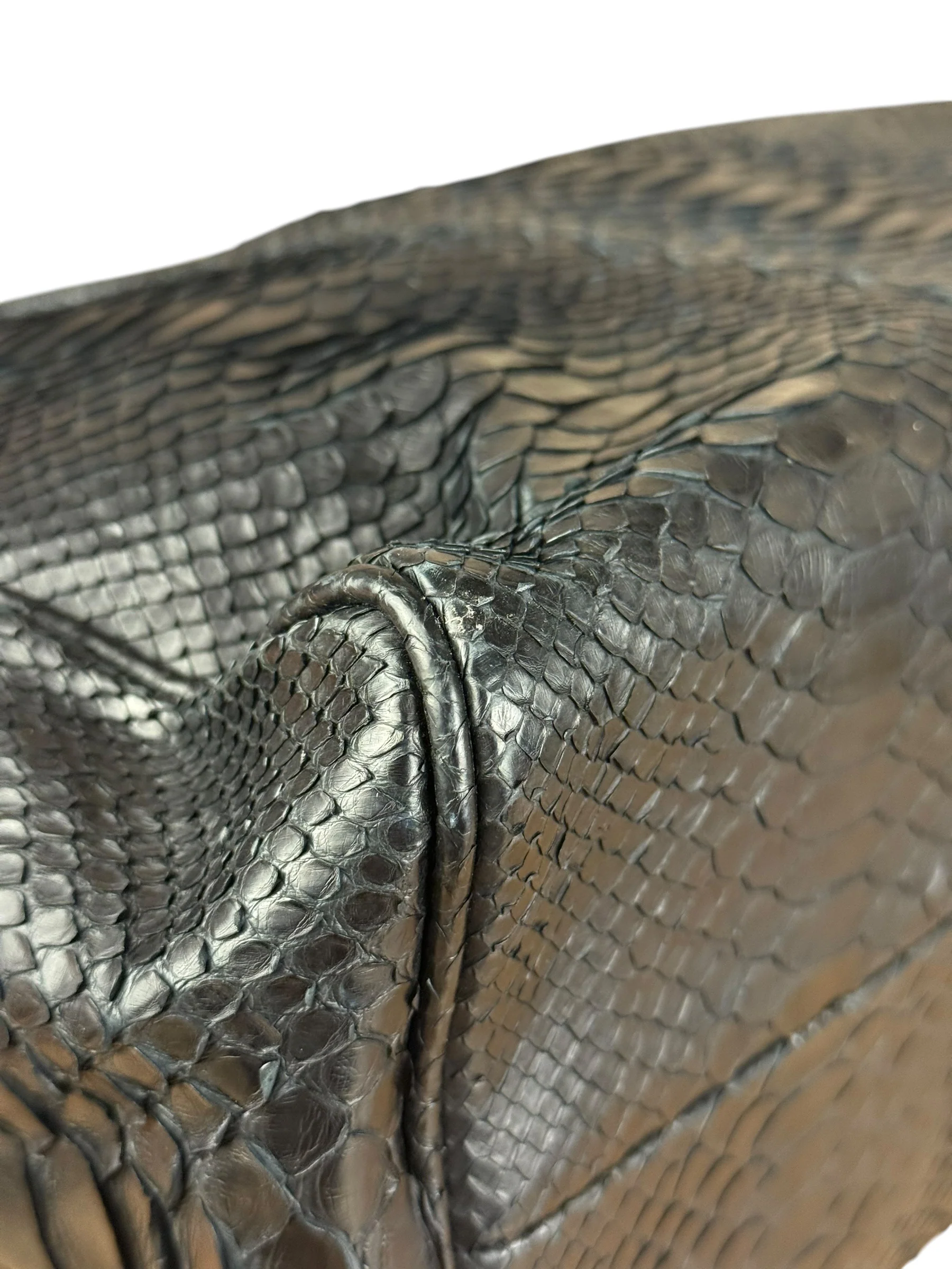 Bottega Veneta Black Snake Leather Brief Case - Image 12