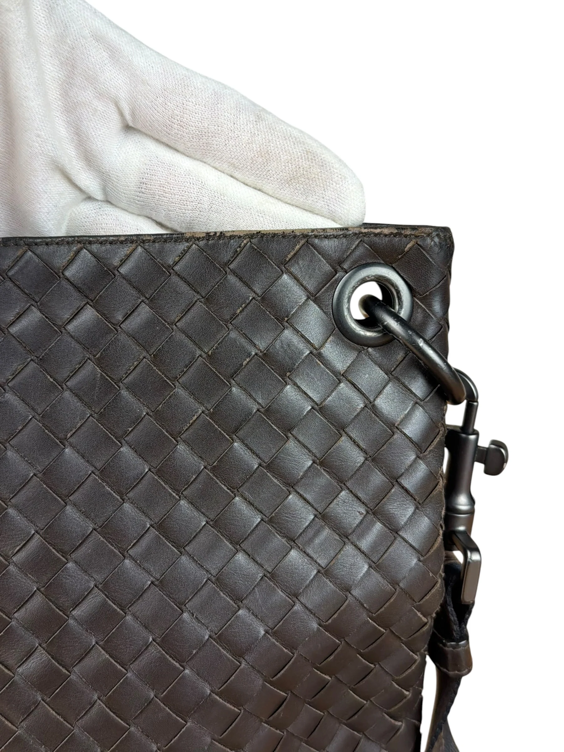 Bottega Veneta Brown Intrecciato Shoulder Bag - Image 8