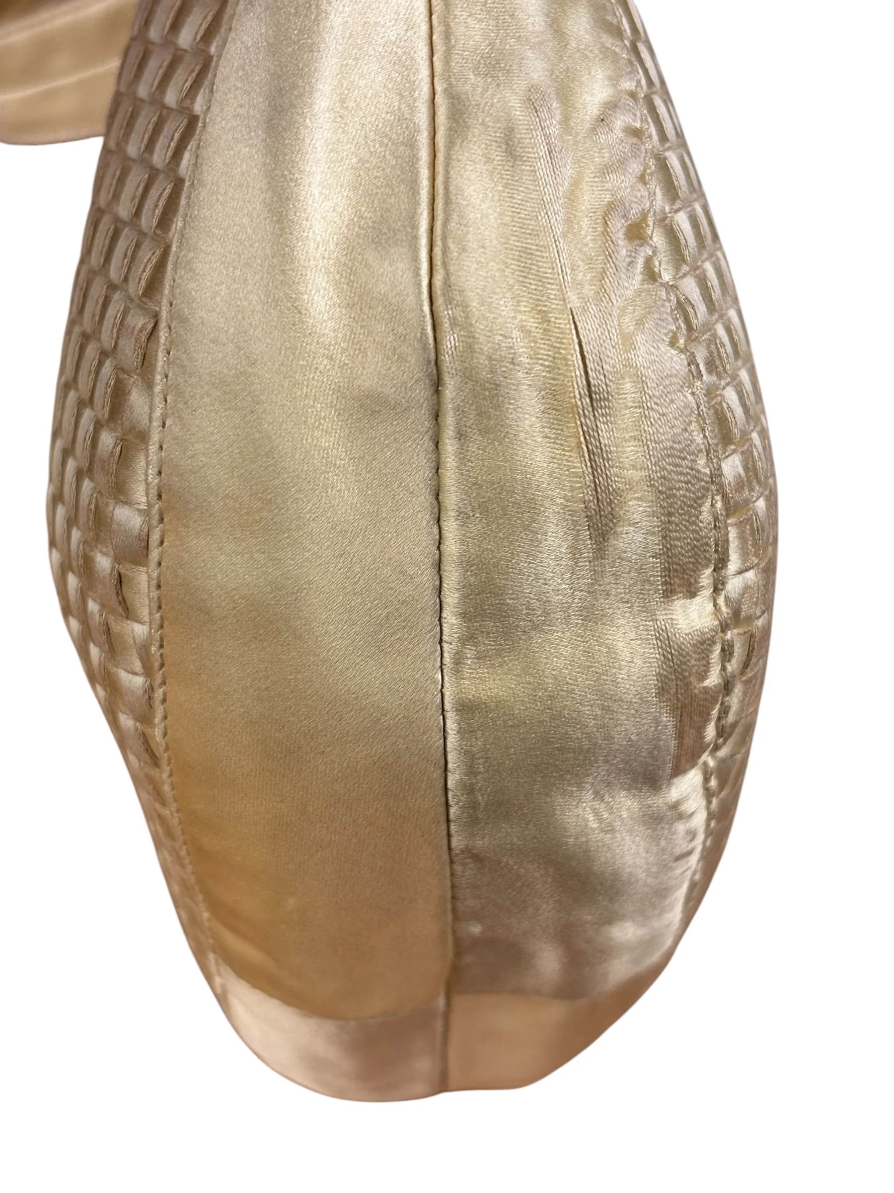 Bottega Veneta Butter Yellow Satin Intrecciato Shoulder Bag - Image 10
