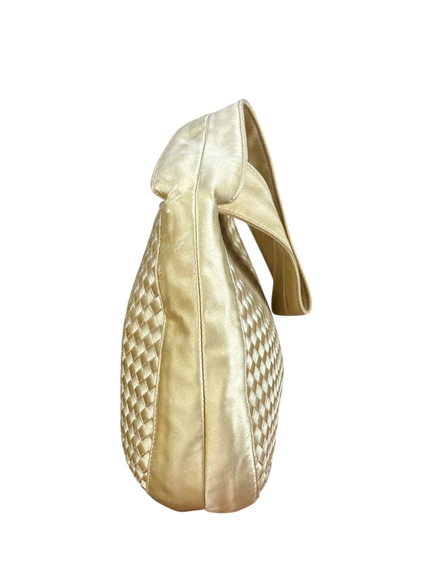 Bottega Veneta Butter Yellow Satin Intrecciato Shoulder Bag - Image 14