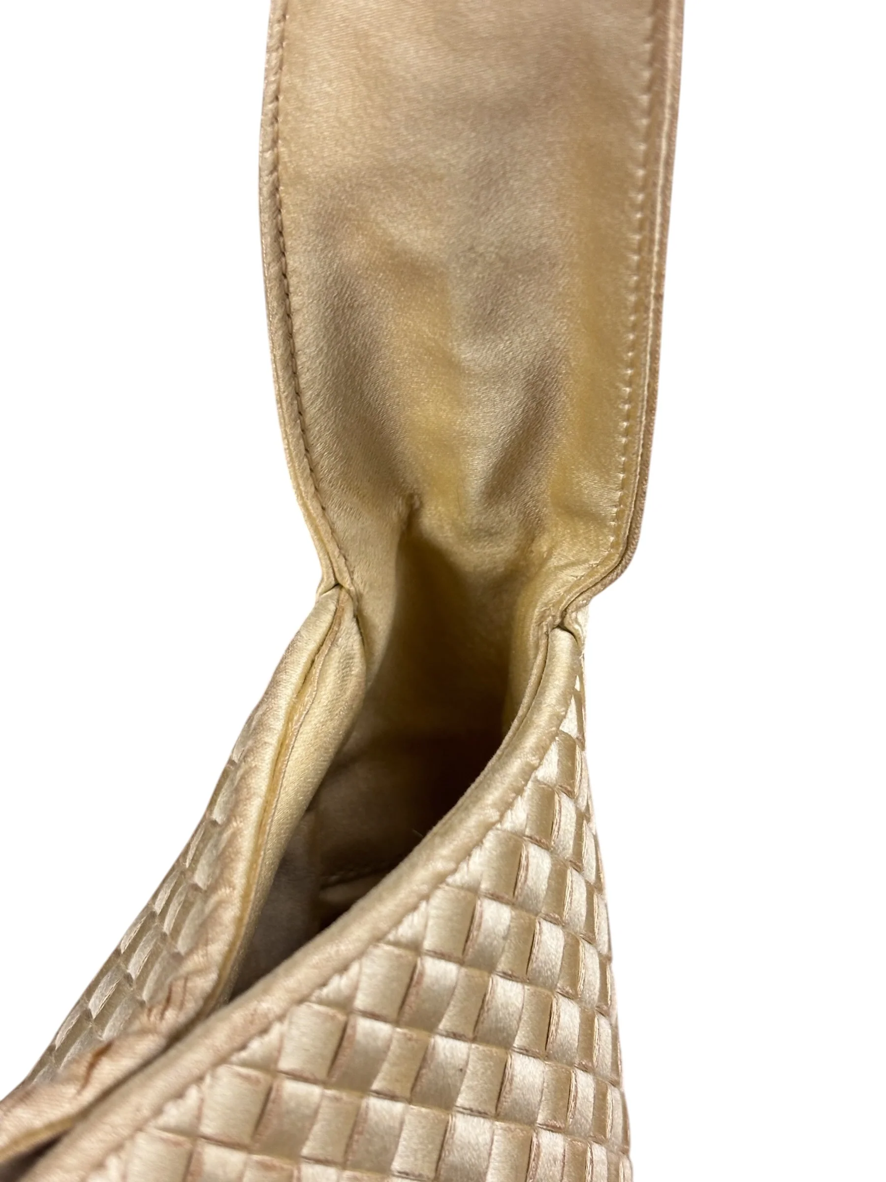 Bottega Veneta Butter Yellow Satin Intrecciato Shoulder Bag - Image 8