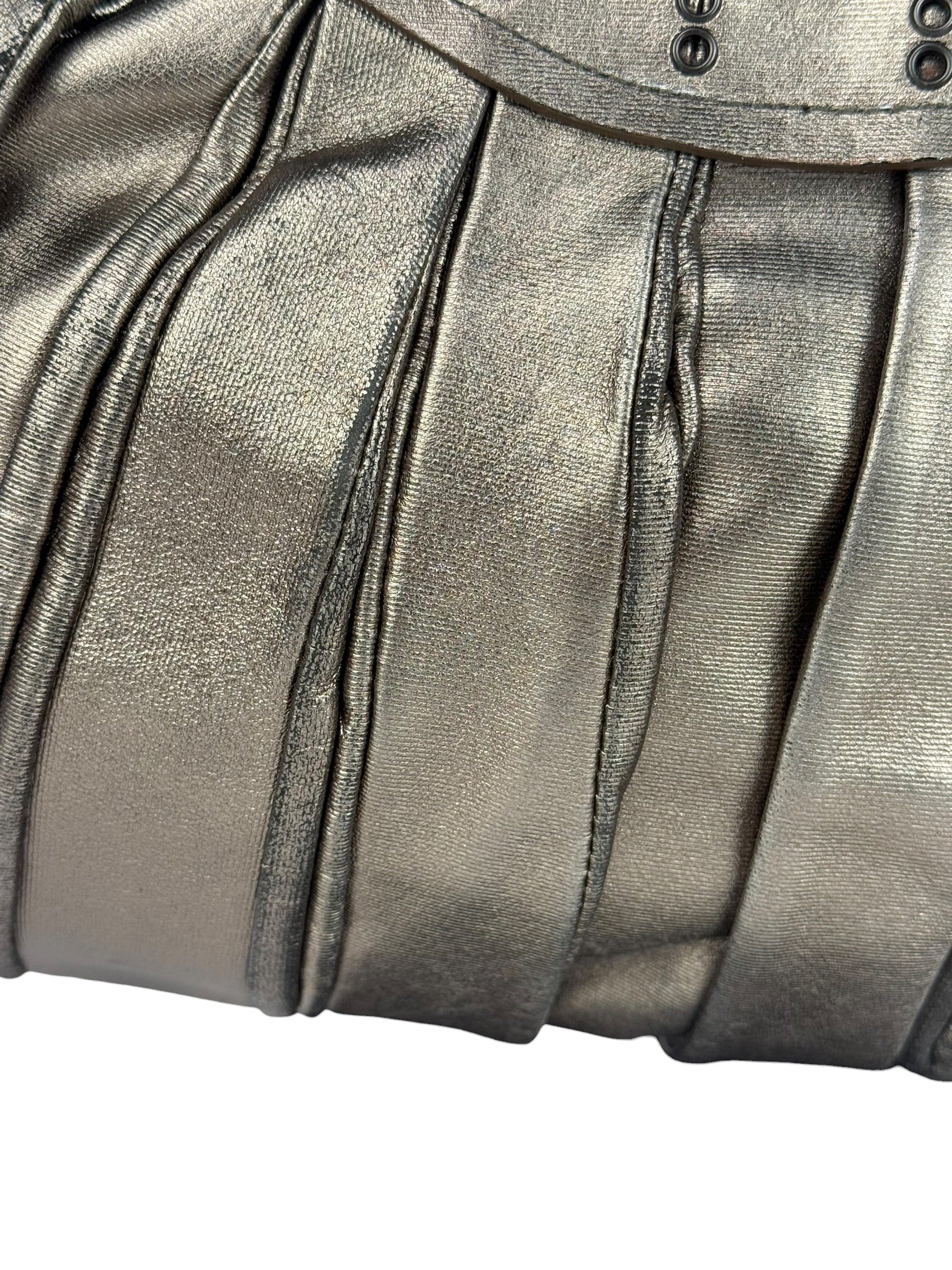Bottega Veneta Metallic Pleated Shoulder Bag - Image 11