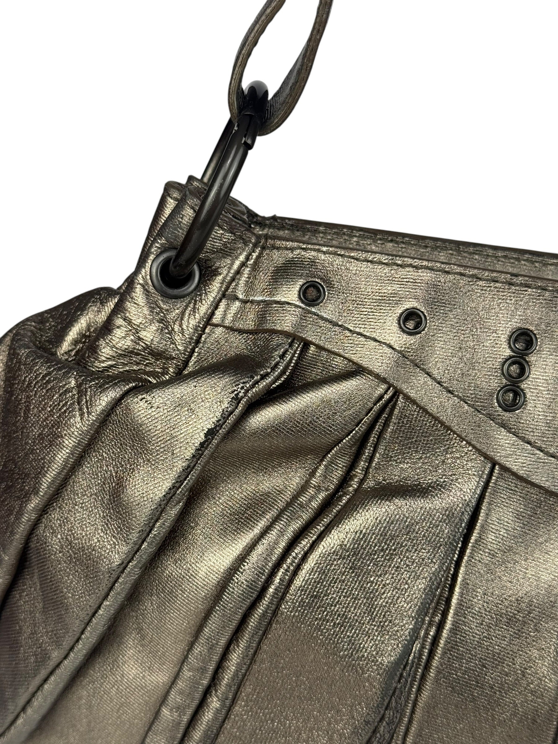 Bottega Veneta Metallic Pleated Shoulder Bag - Image 13