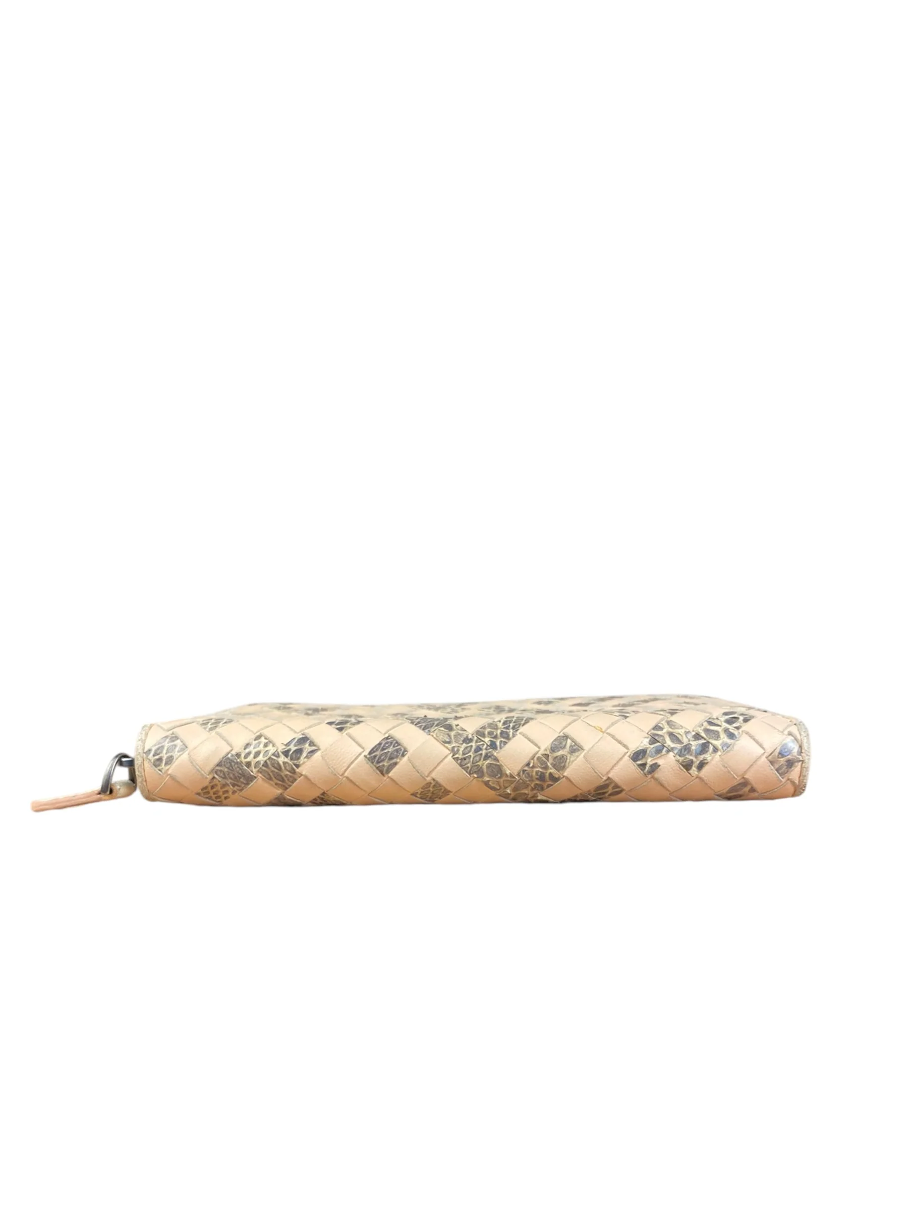 Bottega Veneta Pink Intreccio Snake Leather Long Wallet - Image 6