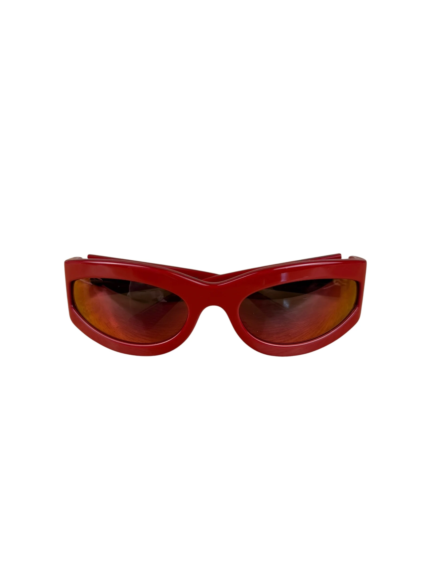 Bottega Veneta Red Shield Frame Sunglasses - Image 2