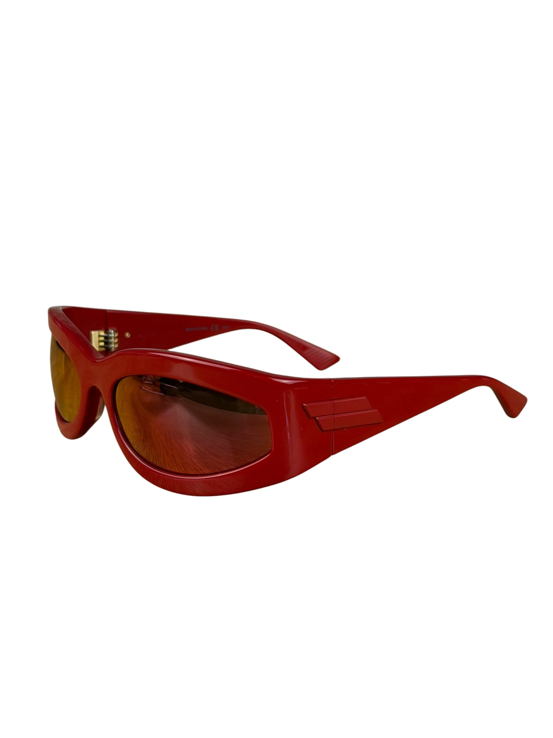 Bottega Veneta Red Shield Frame Sunglasses - Image 3