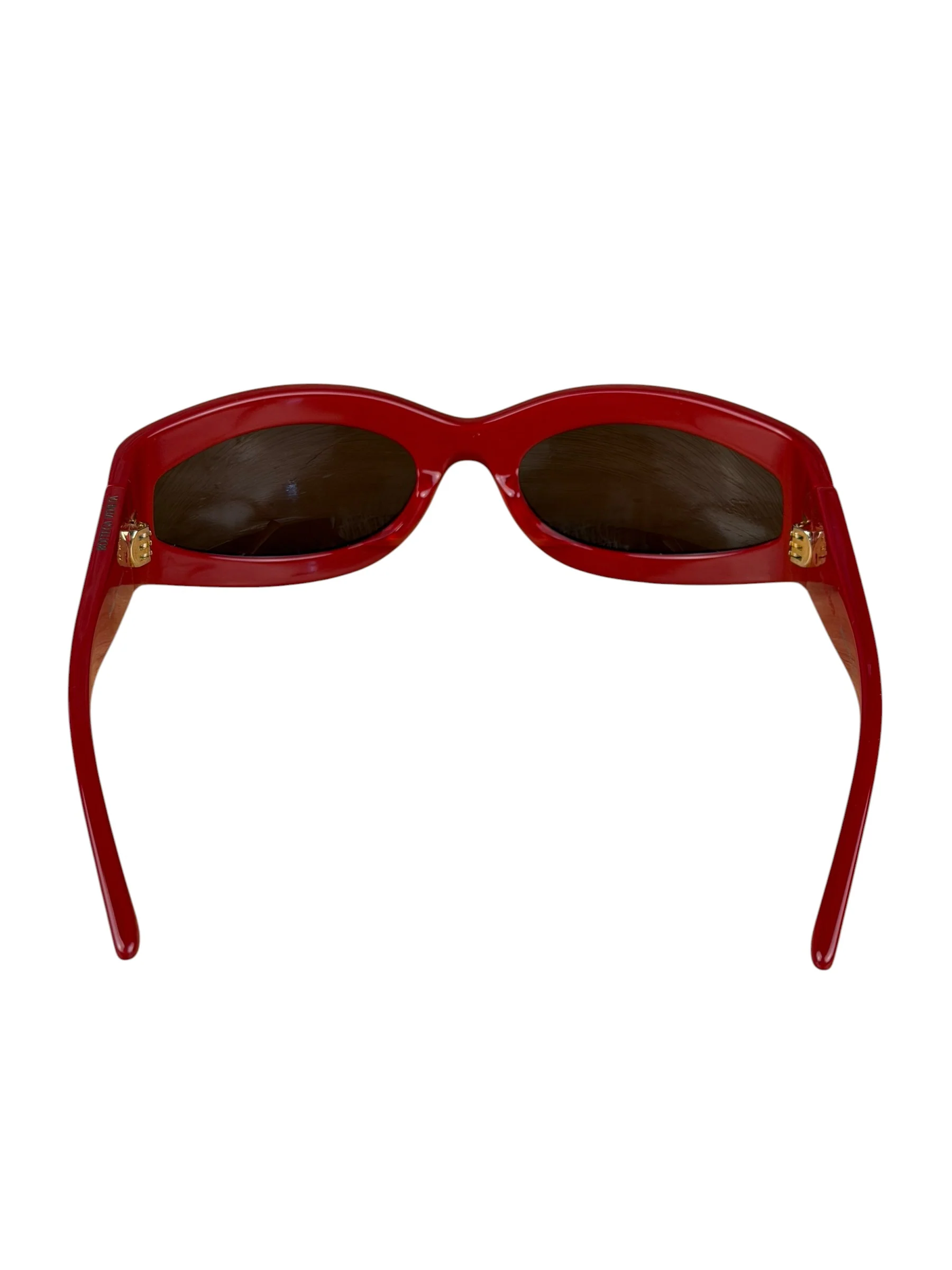 Bottega Veneta Red Shield Frame Sunglasses - Image 4