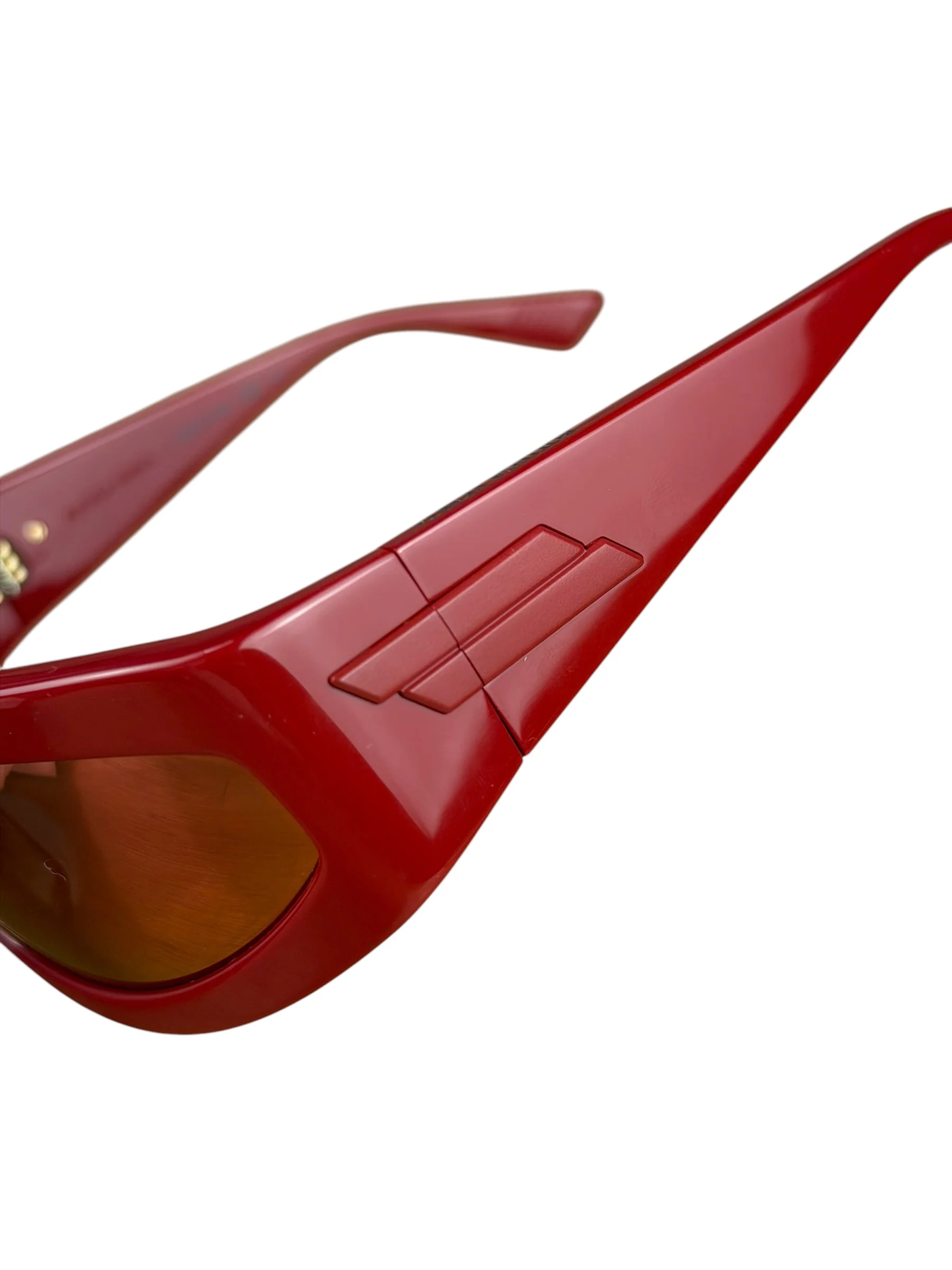 Bottega Veneta Red Shield Frame Sunglasses - Image 6