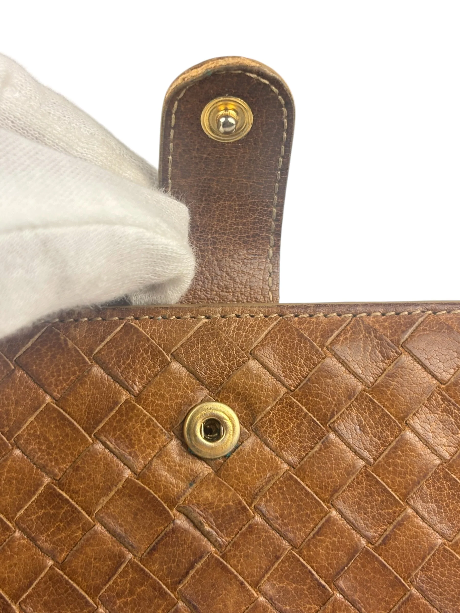 Bottega Veneta Vintage Brown Leather Woven Intrecciato Wallet - Image 10