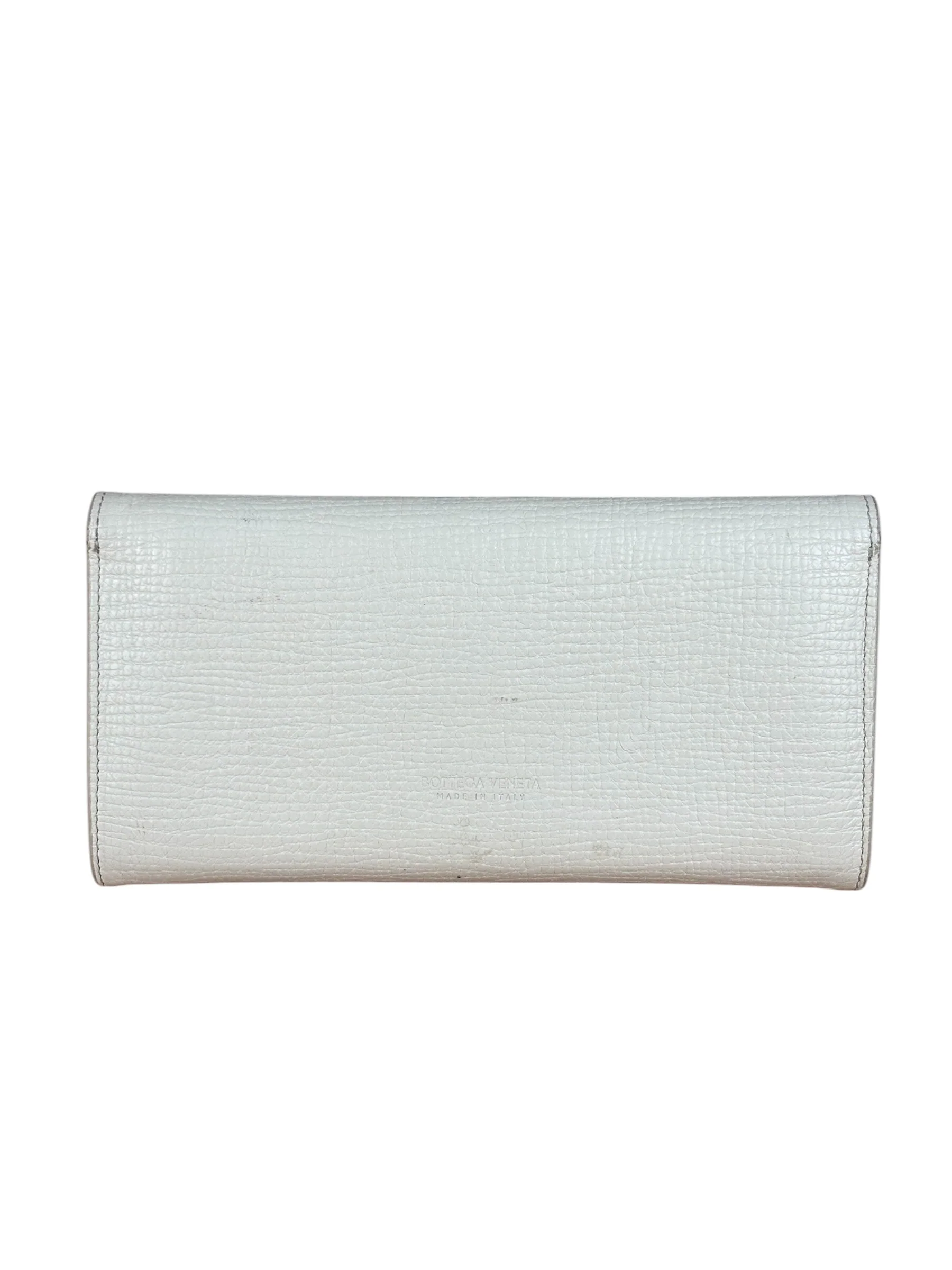 Bottega Veneta White Leather Palmellato Angle Long Wallet - Image 2