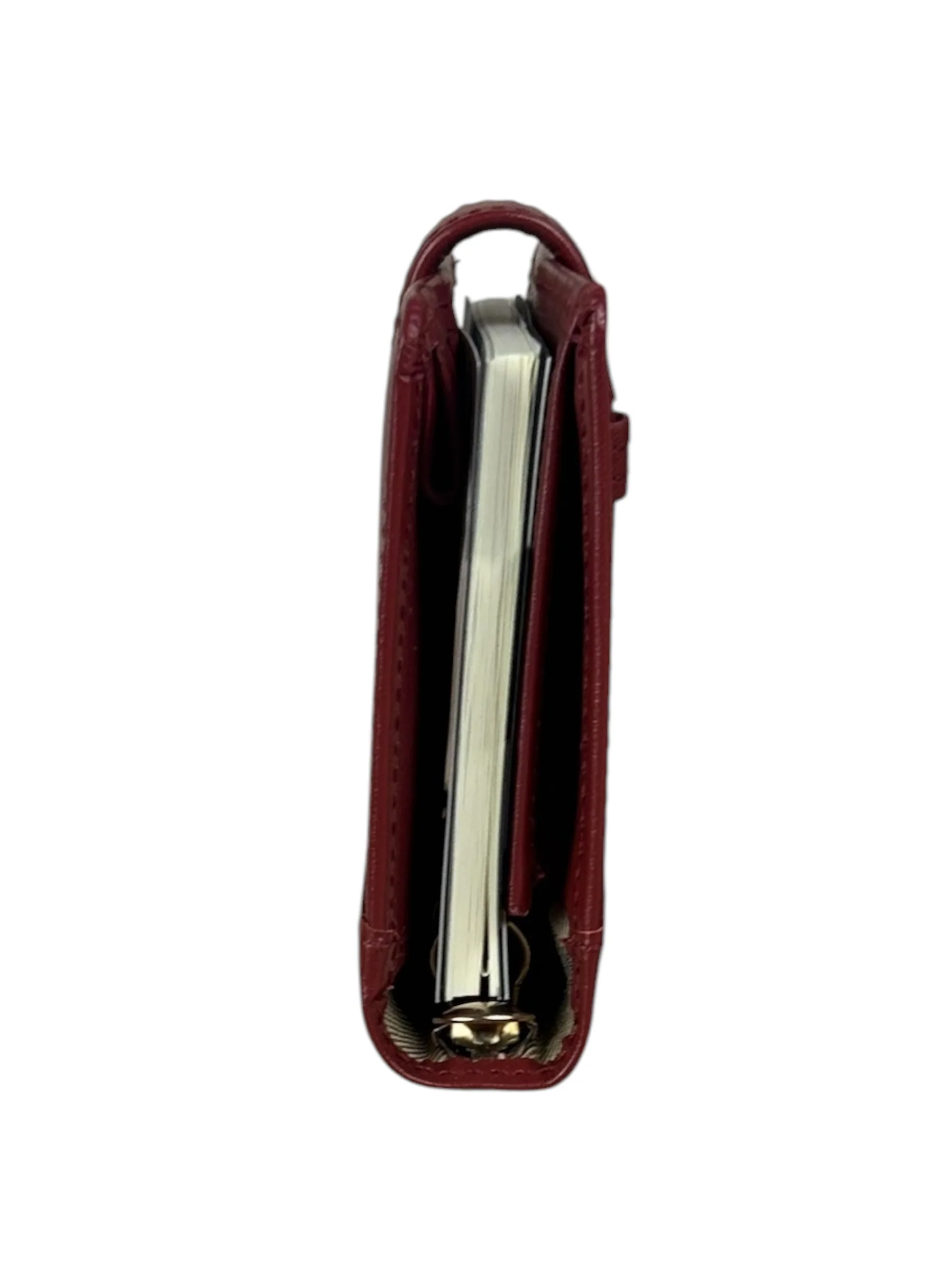 Burberry Red Leather London 5-Ring System Binder Planner - Image 6