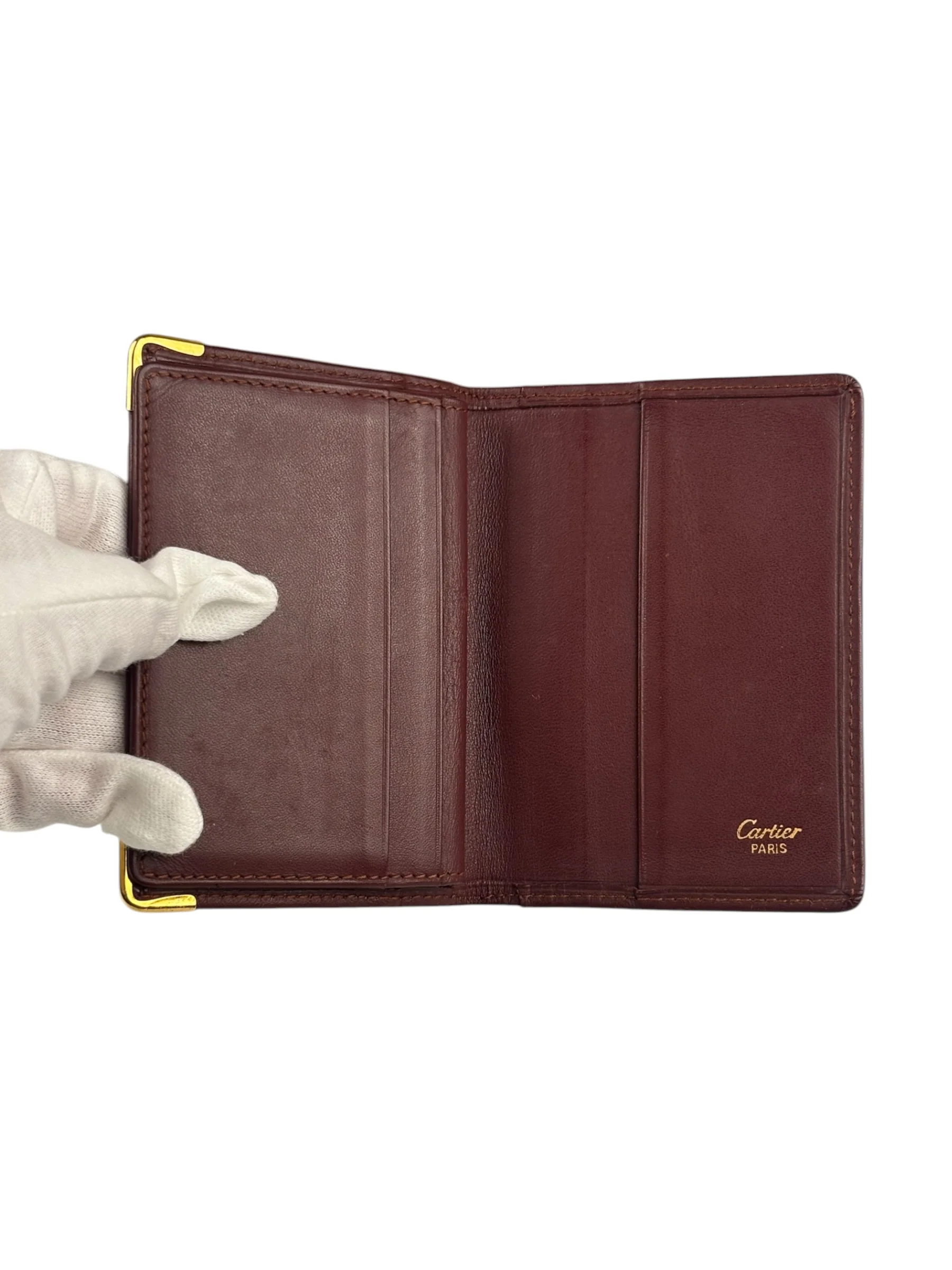 Cartier Vintage Burgundy Leather Wallet - Image 4