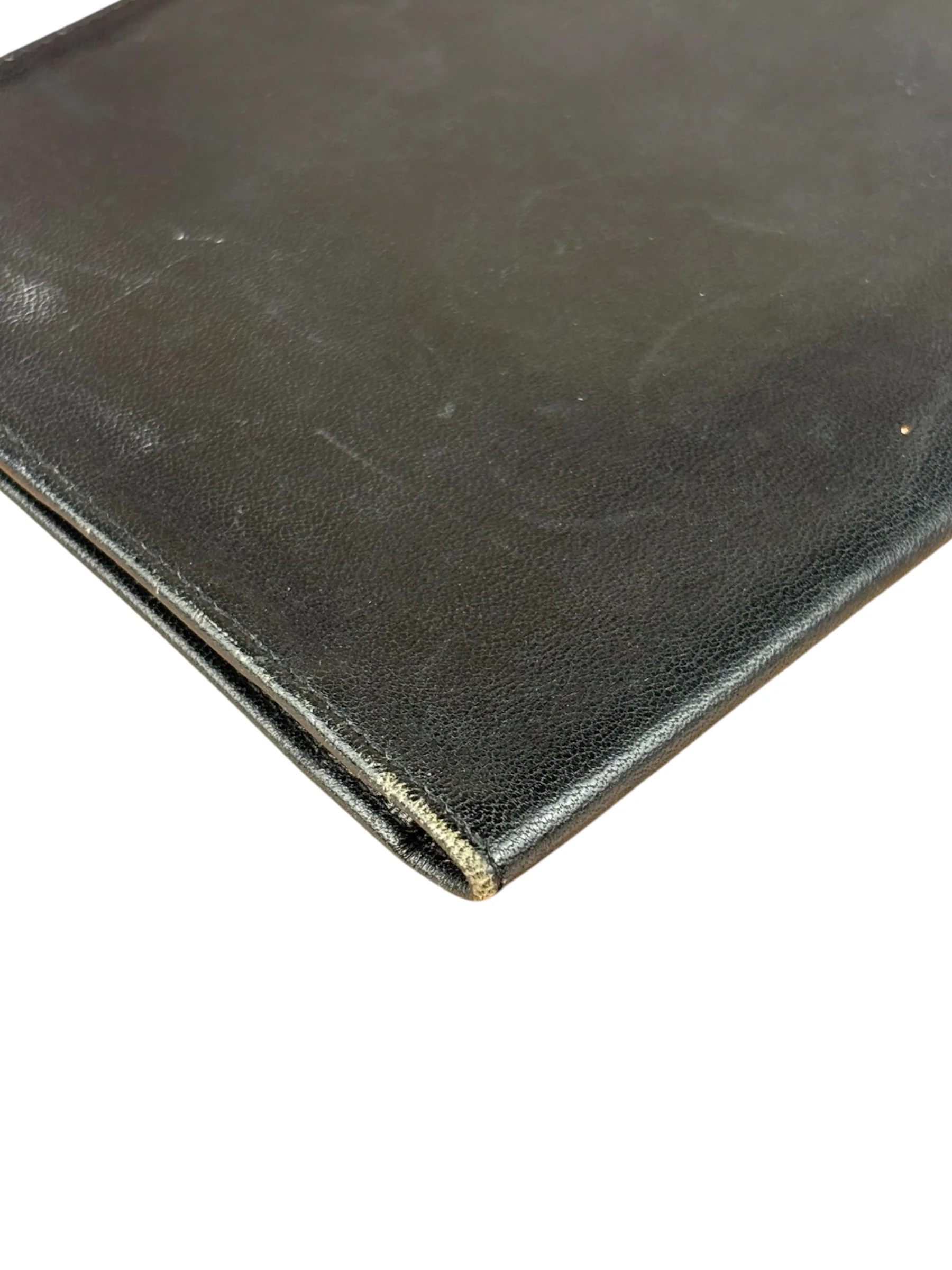 Celine Vintage Black Leather Triomphe Long Wallet - Image 8
