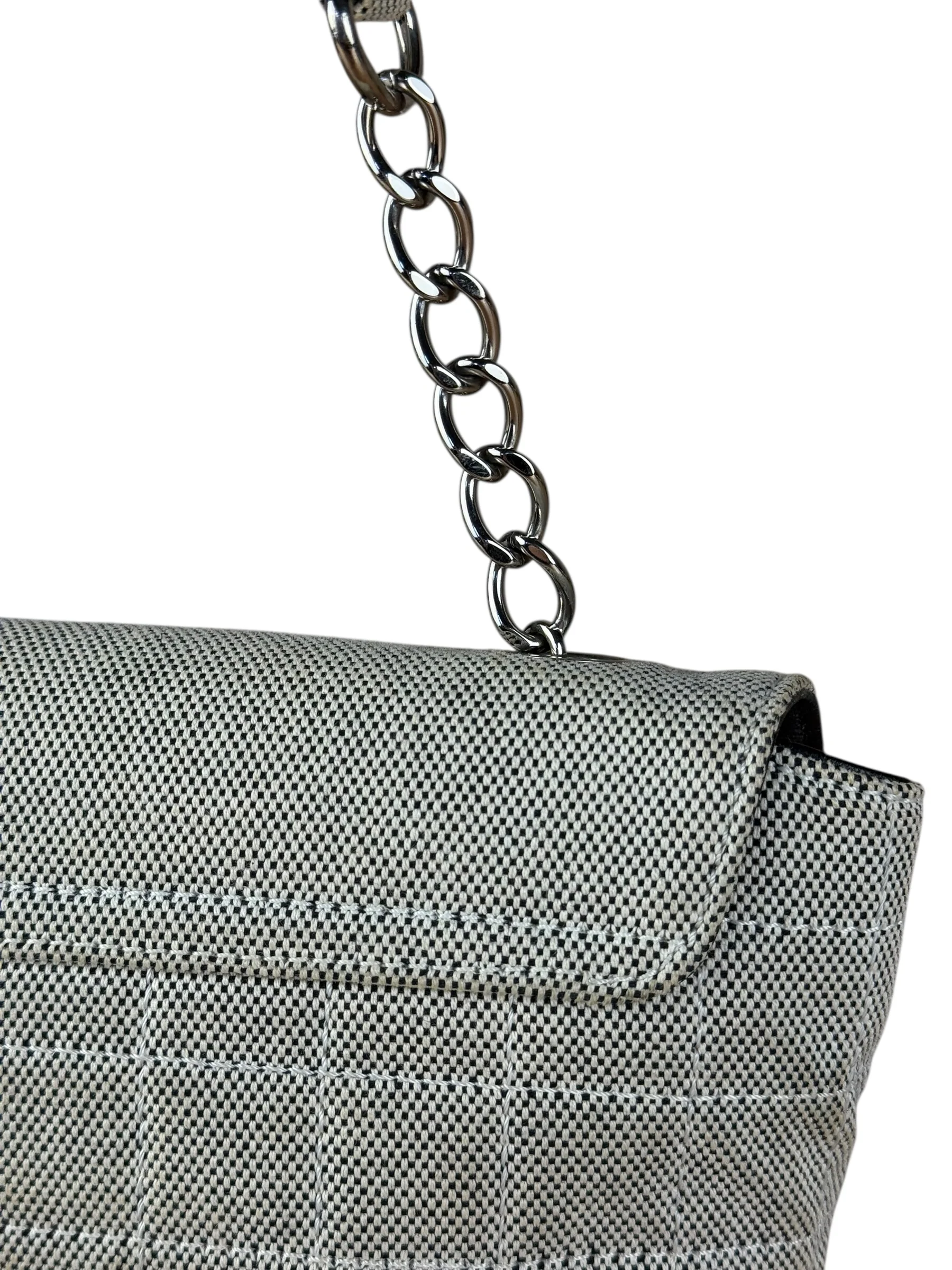 Chanel 2005 Canvas Camellia No. 5 Flap Shoulder Bag - Image 12