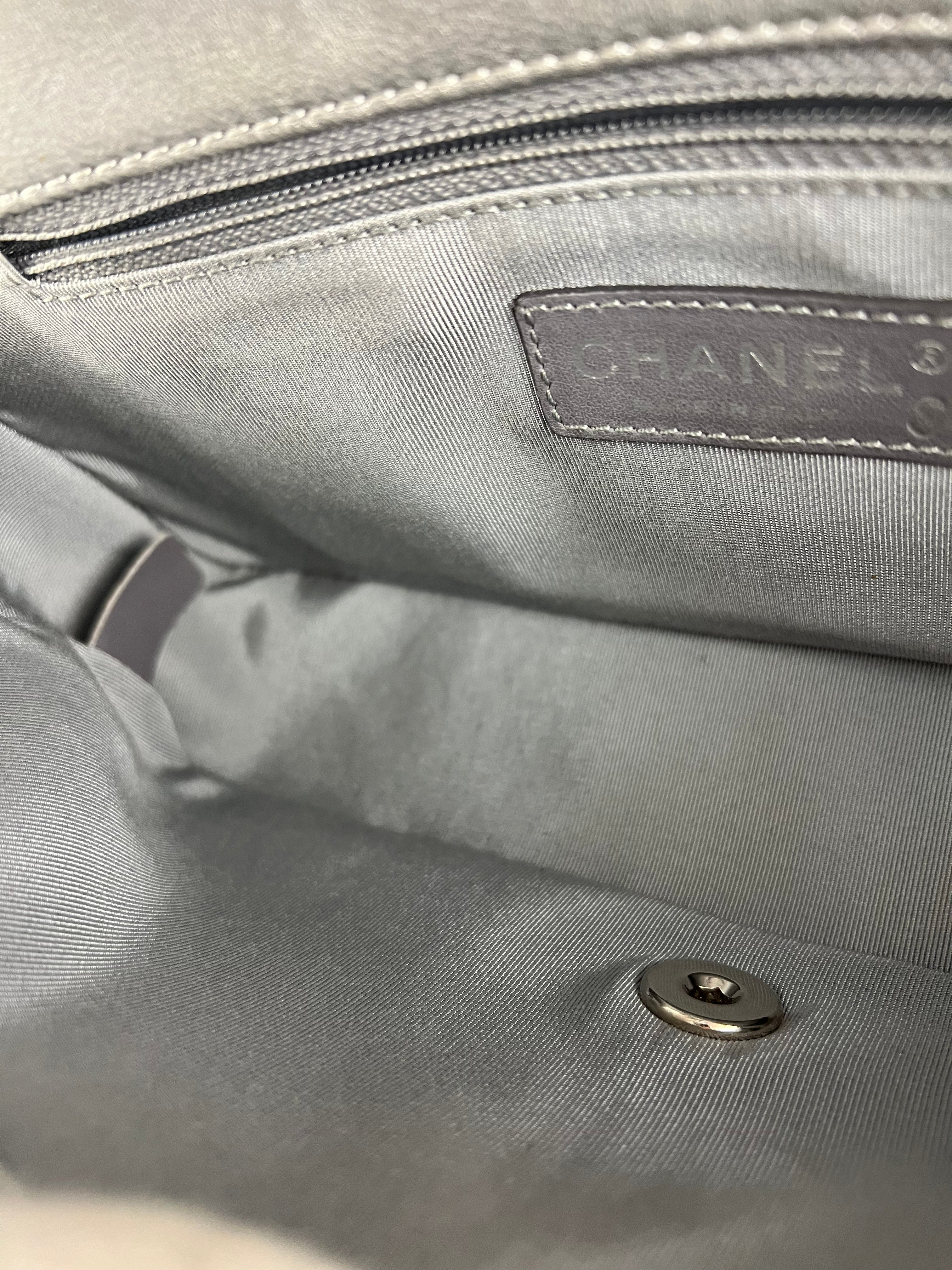 Chanel 2017 Mademoiselle Silver Chevron Single Flap - Image 21