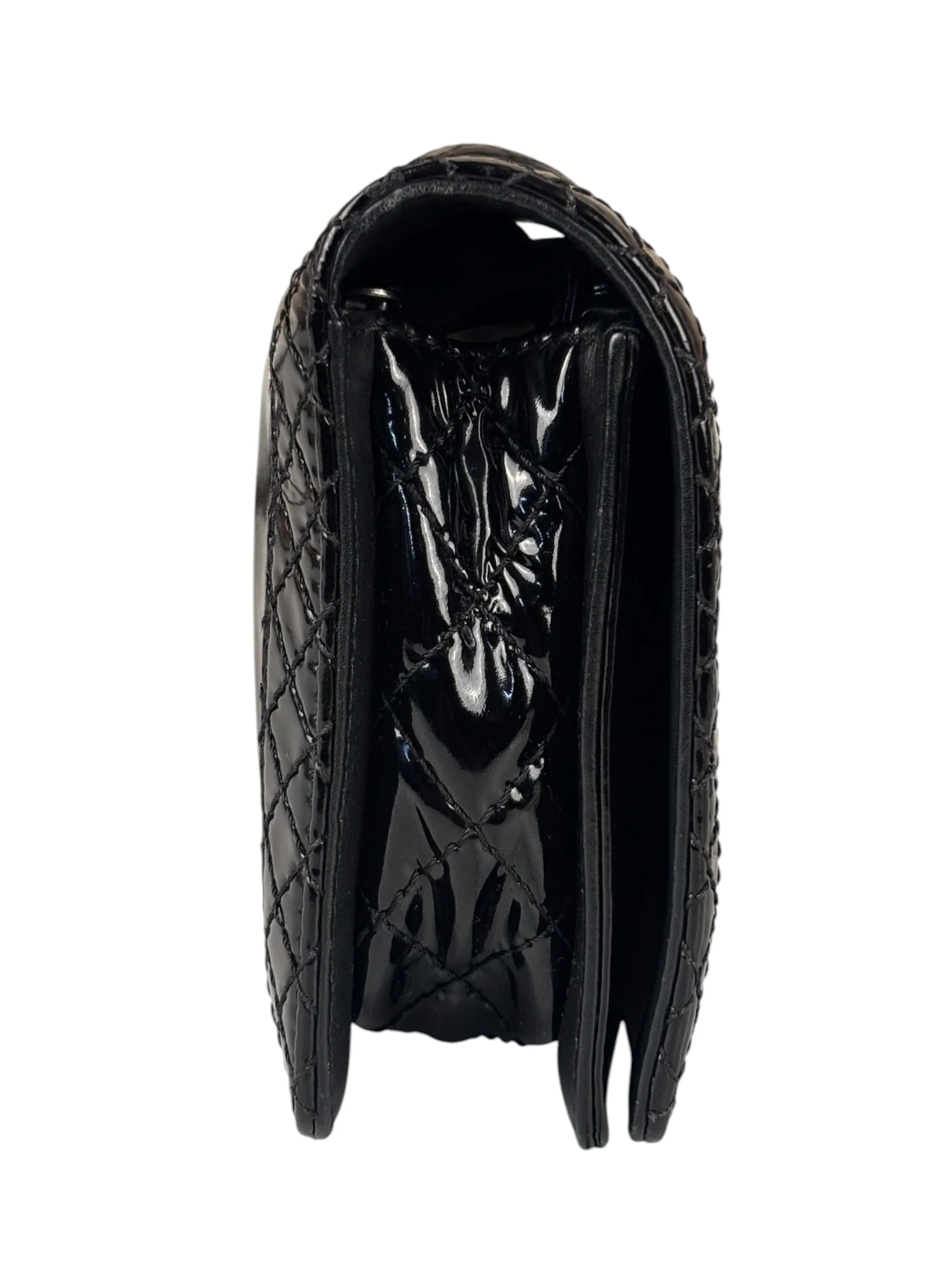Chanel Black Patent Leather Boy Wallet on Chain Bag 2014 - Image 4
