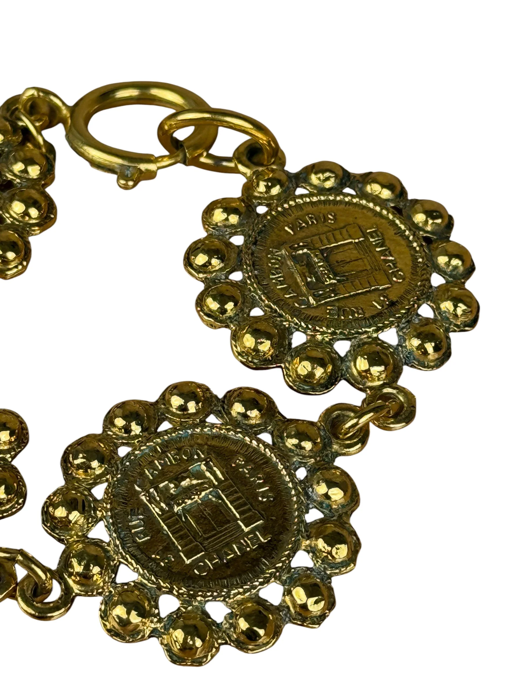 Chanel Gold Rue Cambon Medallion Bracelet - Image 5