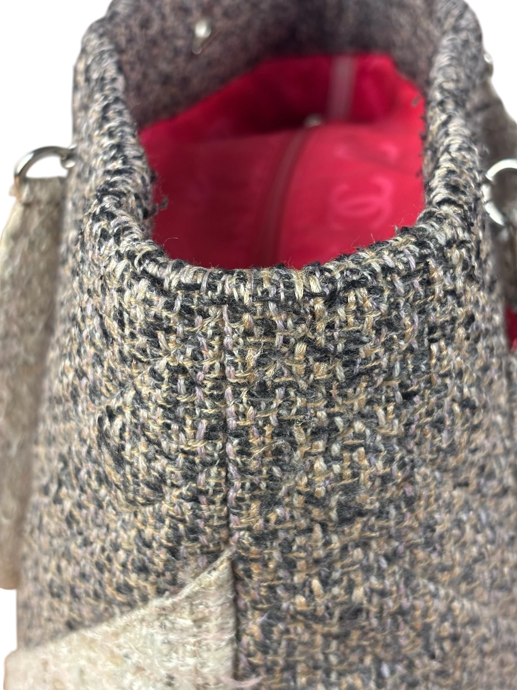 Chanel Grey Tweed Cambon Line Tote Bag 2004 - Image 11