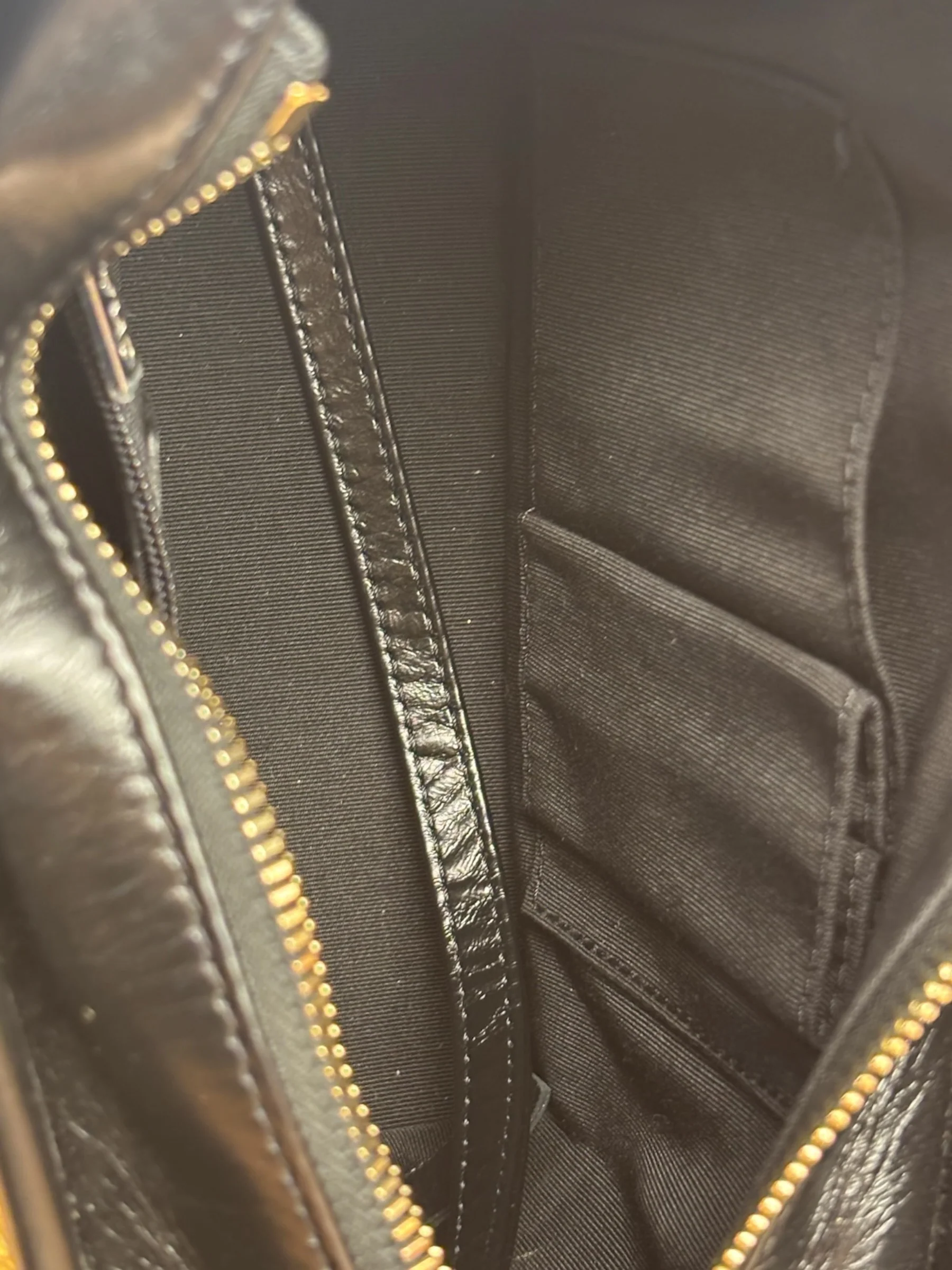 Chanel Metallic Gold/Black Leather Small Gabrielle Hobo Bag 1992 - Image 7