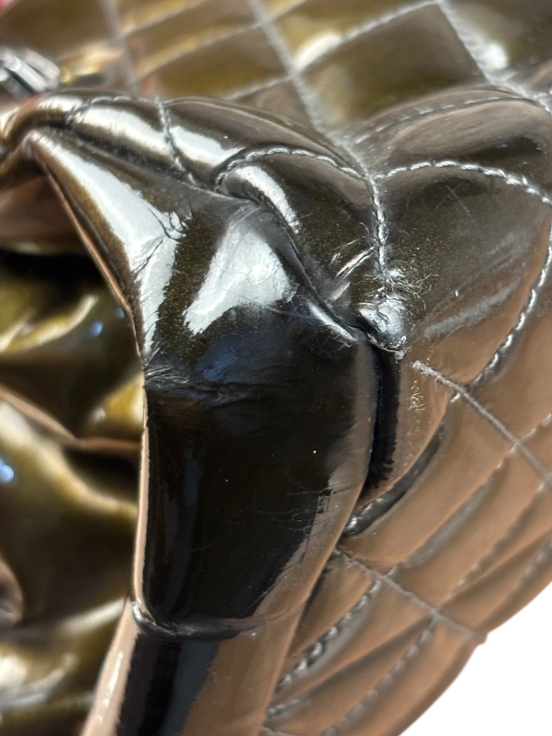 Chanel Metallic Patent Leather Just Mademoiselle Bowling Bag 2011 - Image 14