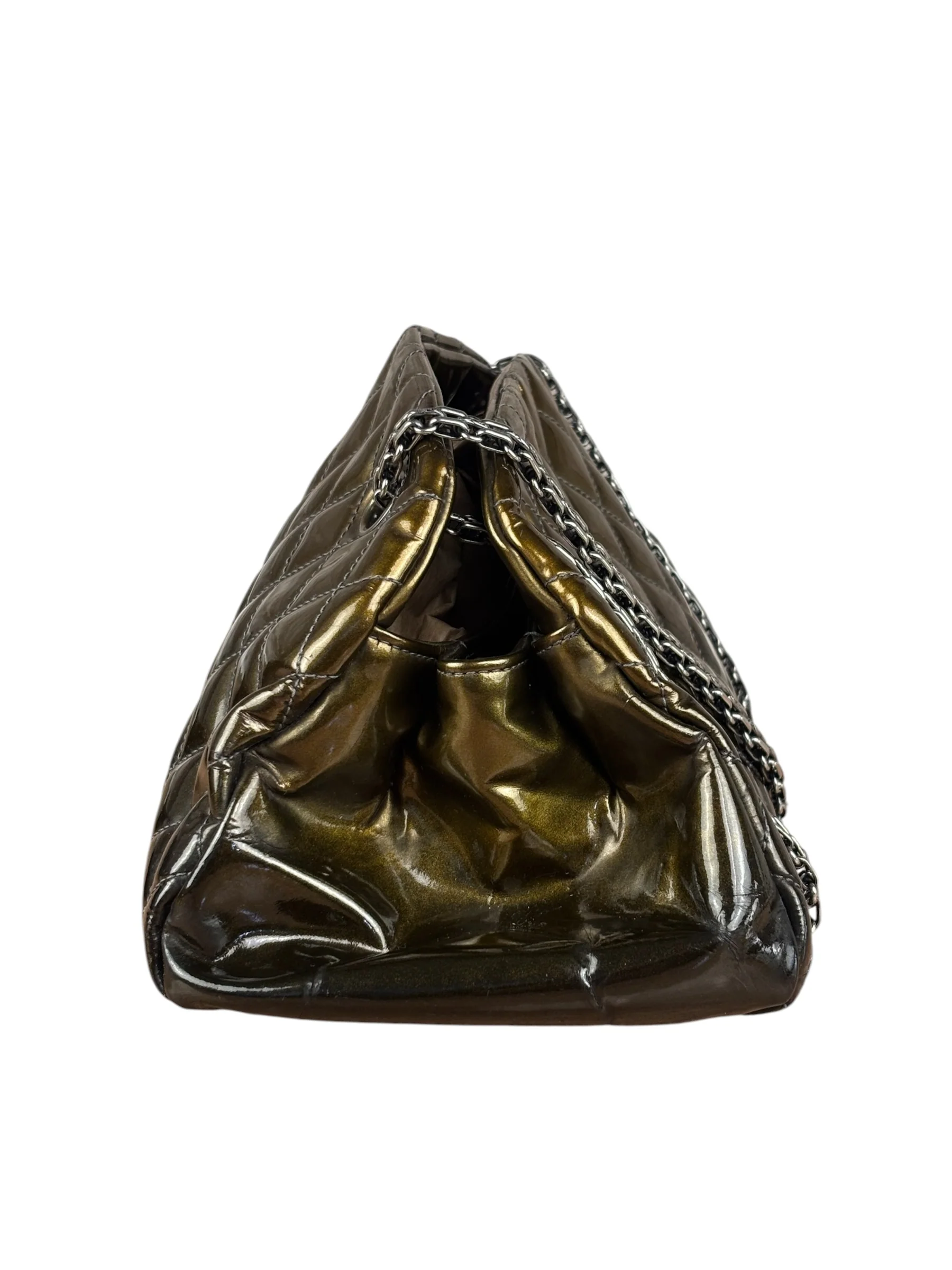 Chanel Metallic Patent Leather Just Mademoiselle Bowling Bag 2011 - Image 3