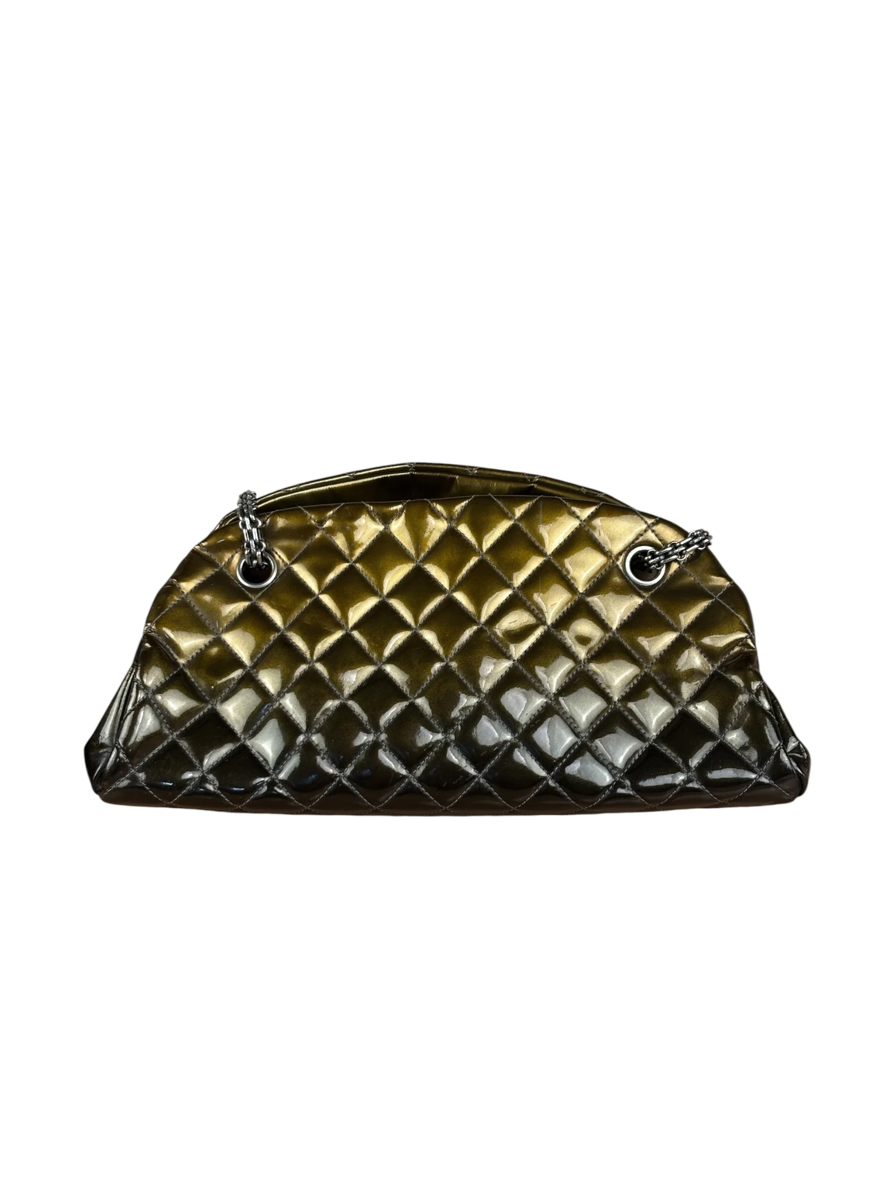 Chanel Metallic Patent Leather Just Mademoiselle Bowling Bag 2011 - Image 5