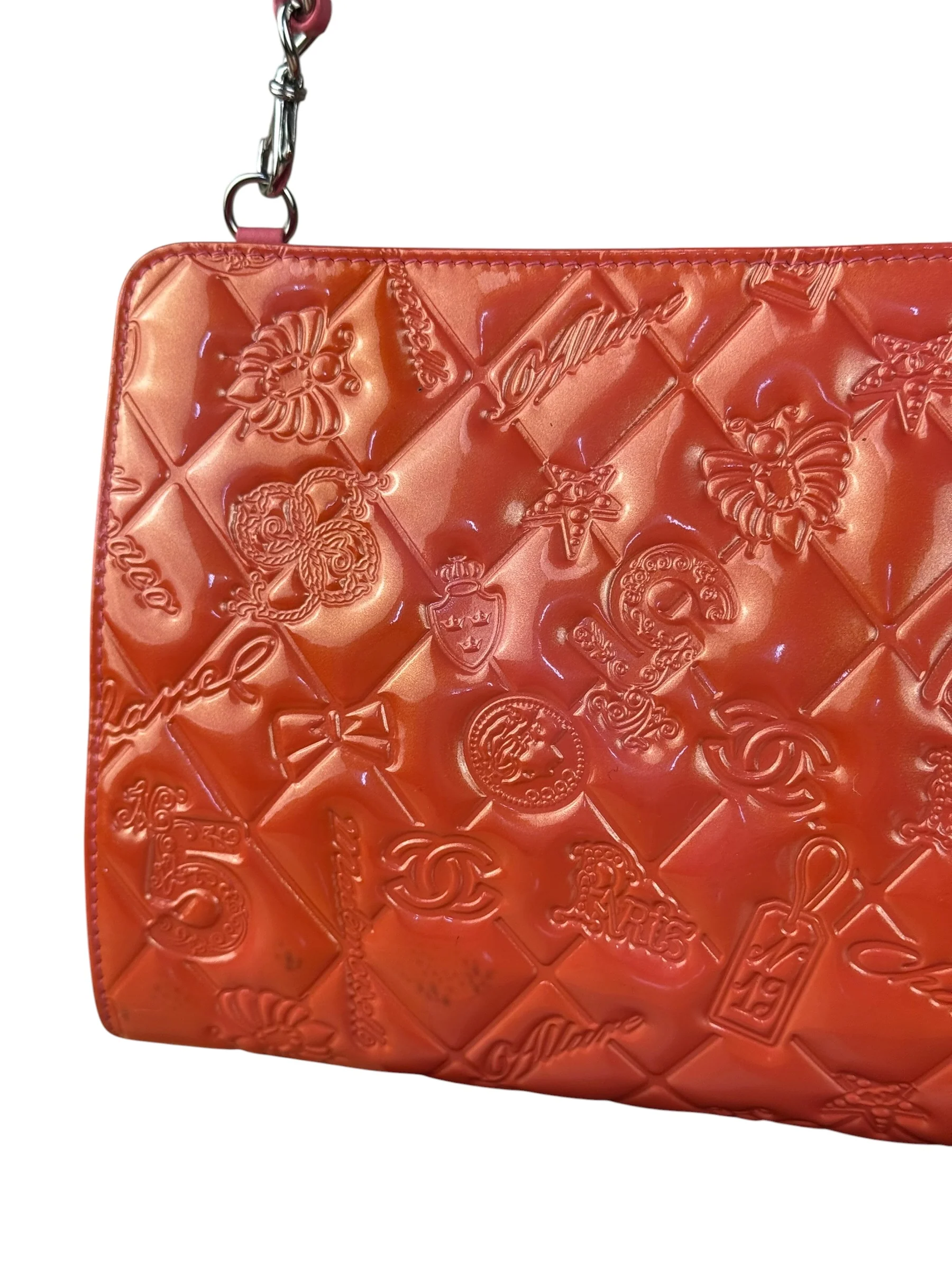 Chanel Orange Patent Lucky Symbols Pochette 2009 - Image 3