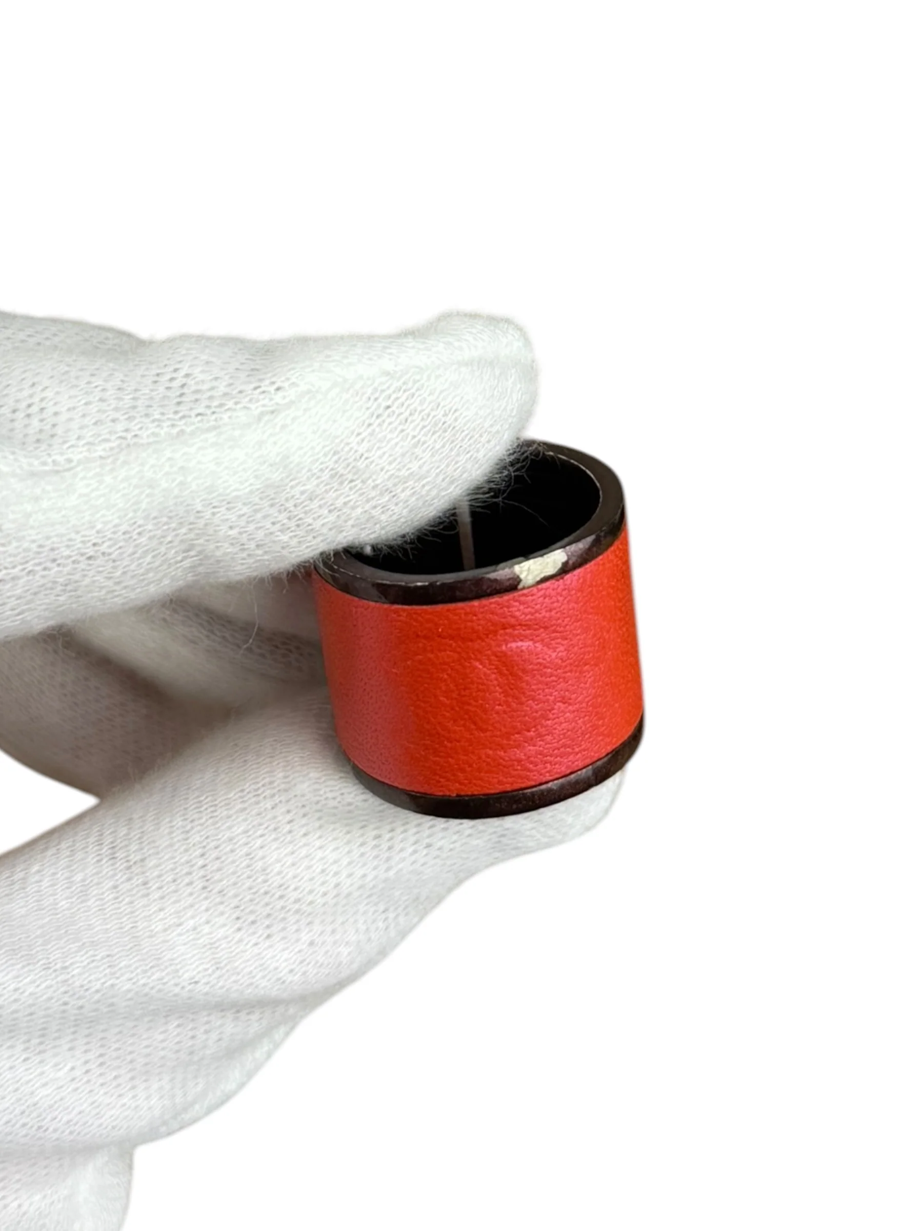 Chanel Paris Red Leather Wrap Ring - Image 7