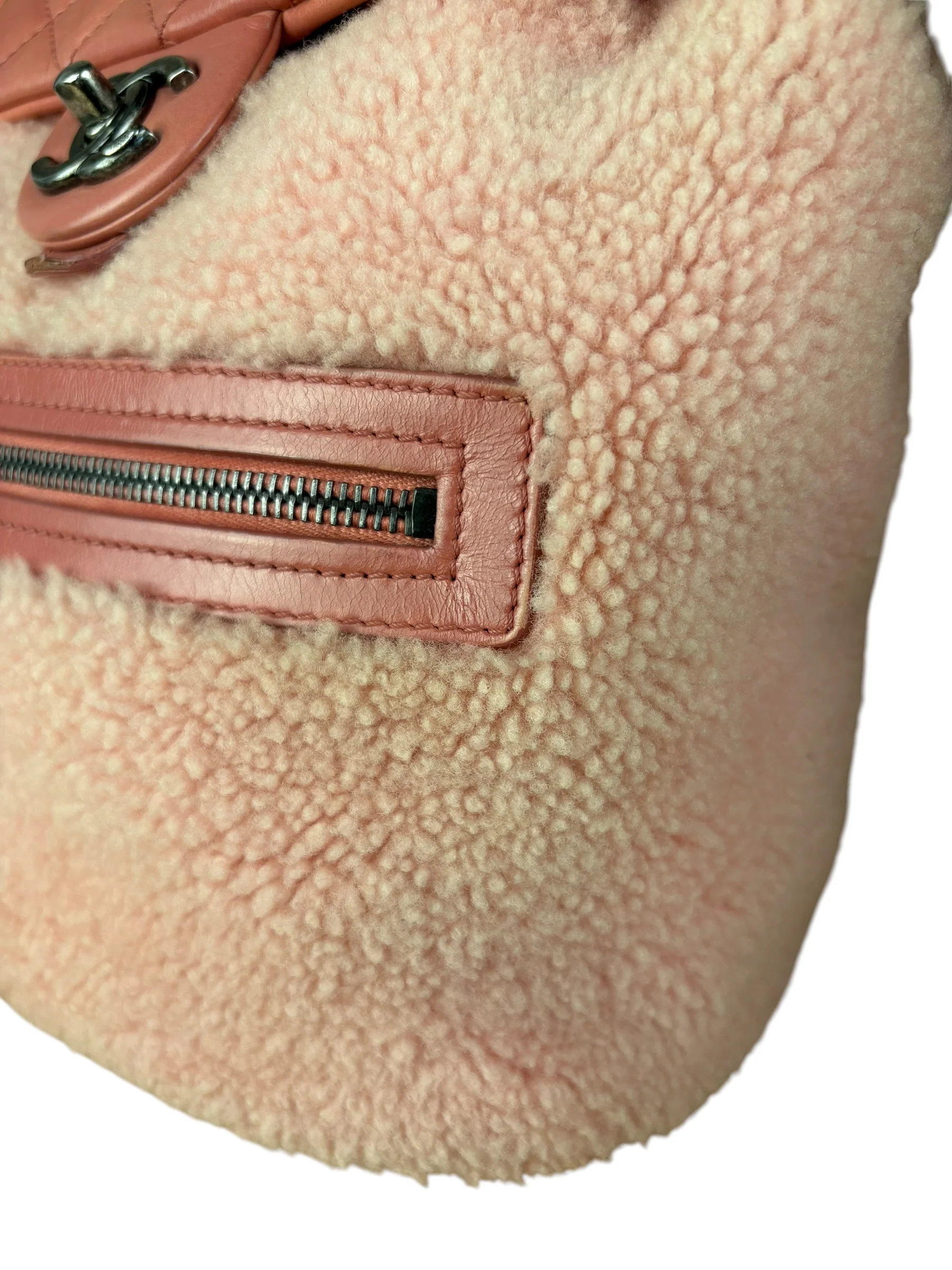 Chanel Paris-Salzburg Pink Shearling Mountain Backpack 2015 - Image 9