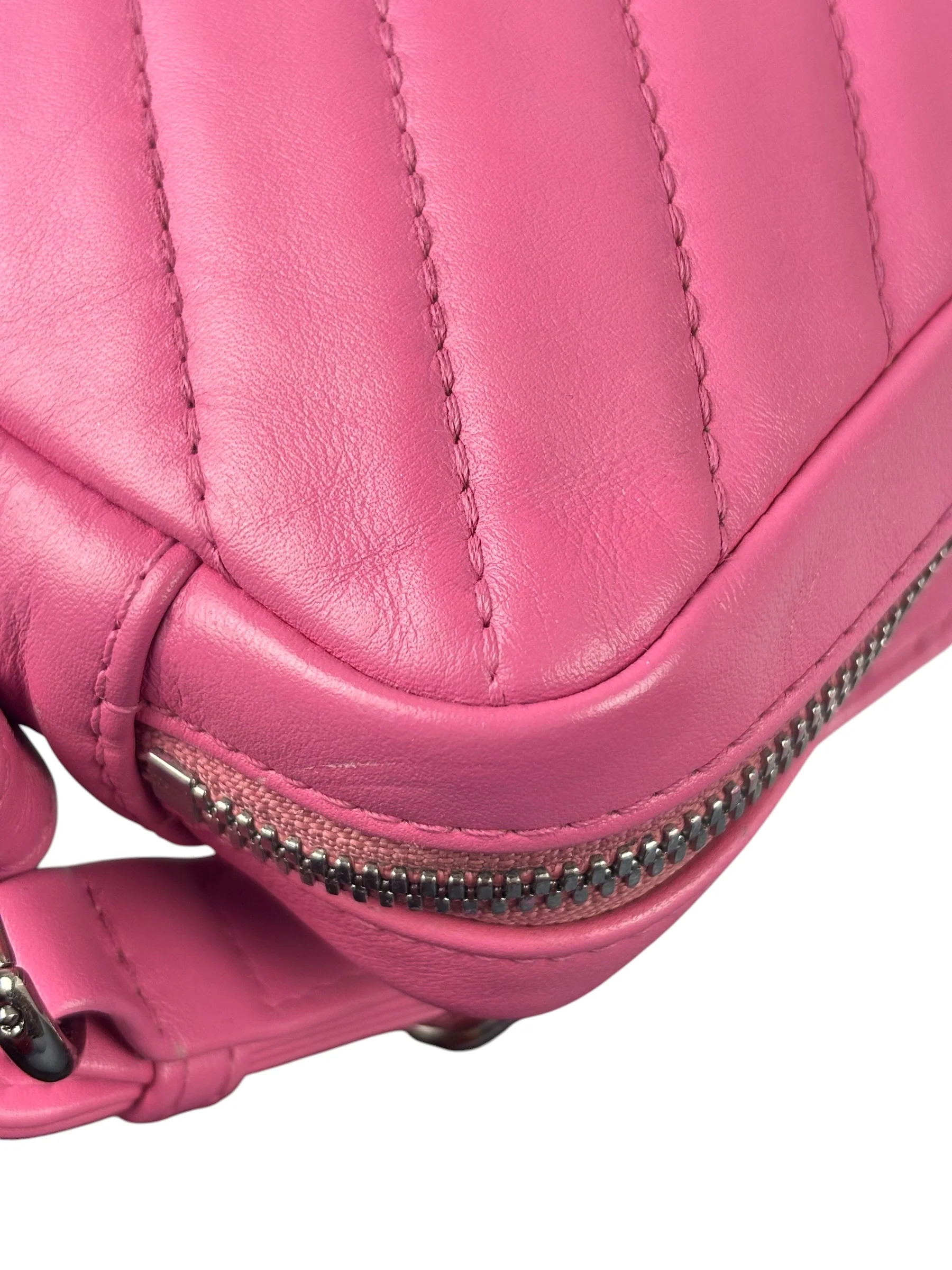 Chanel Pink Chevron Leather Promenade Chain Shoulder Bag 2018 - Image 18