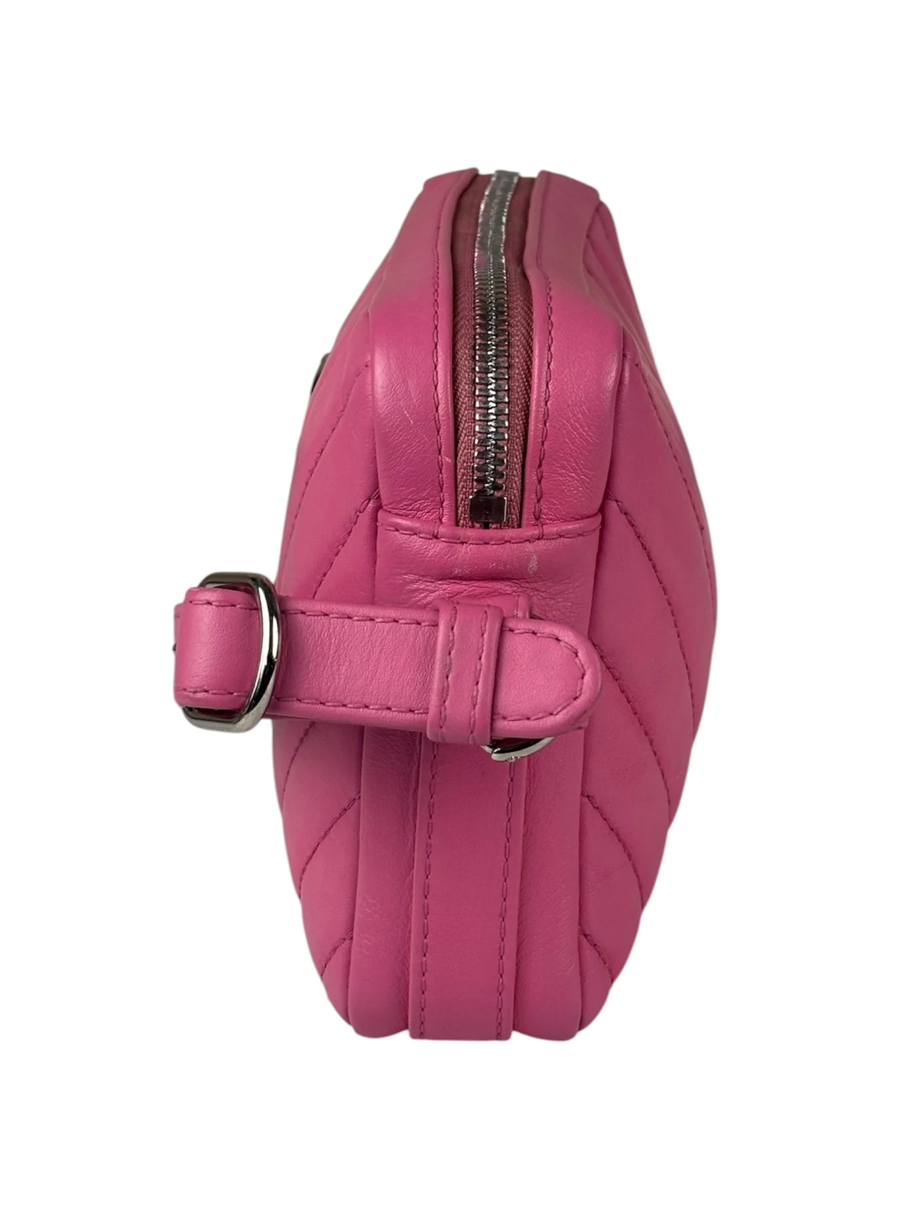 Chanel Pink Chevron Leather Promenade Chain Shoulder Bag 2018 - Image 5