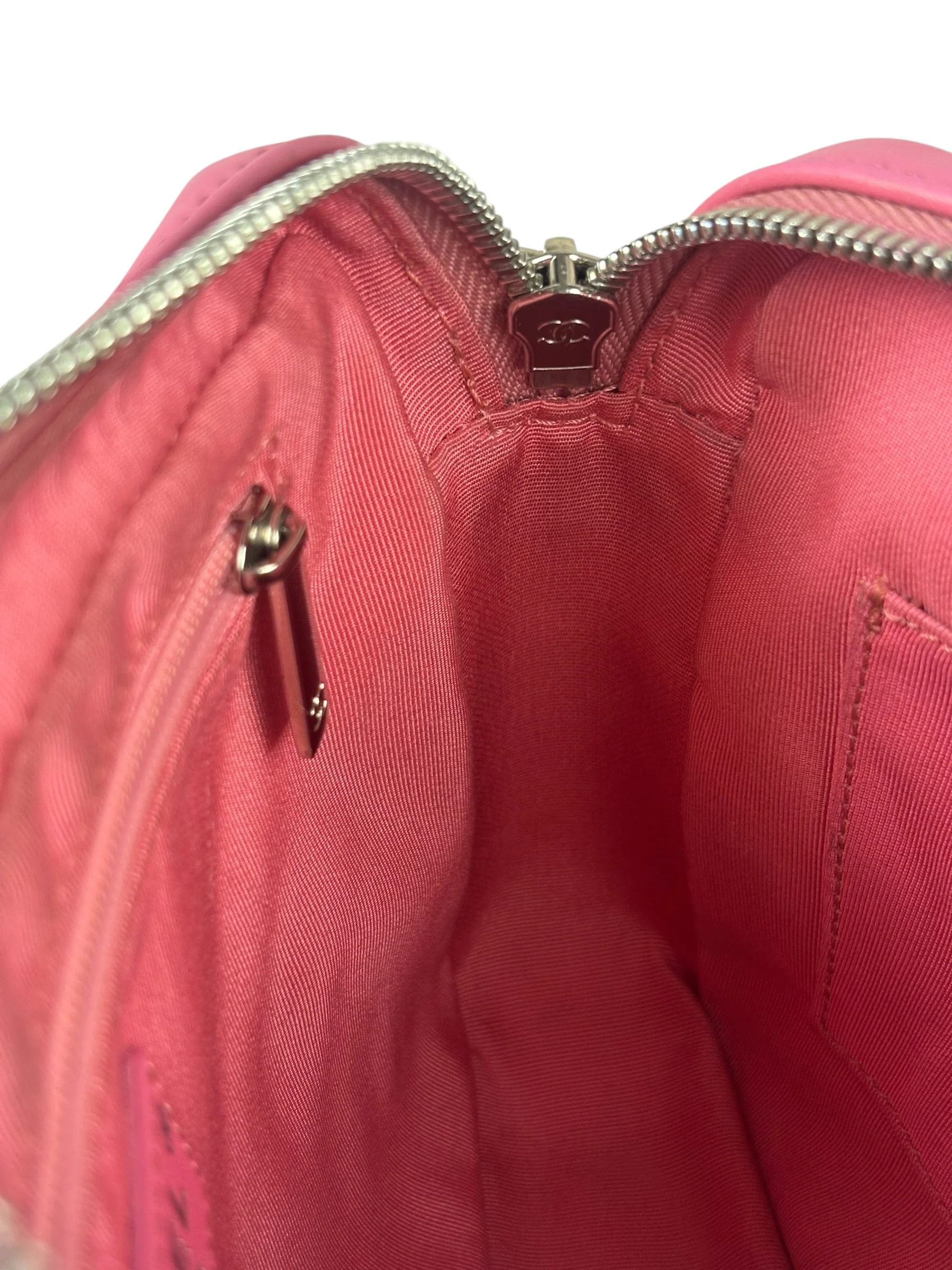 Chanel Pink Chevron Leather Promenade Chain Shoulder Bag 2018 - Image 9
